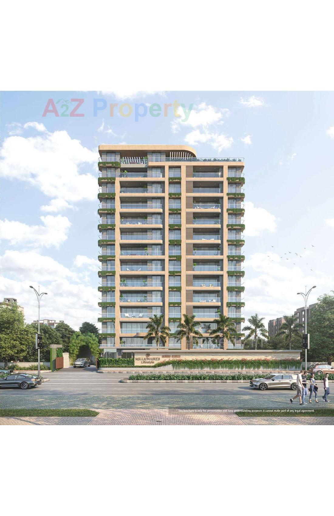 3D Elevation of real estate project Millionaire's Lifestyle located at Vesu, Surat, Gujarat