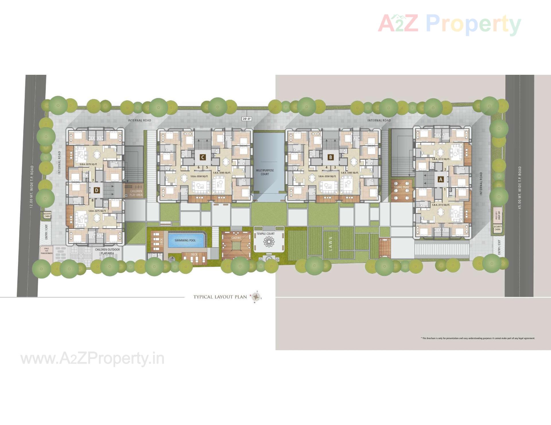 Layout of real estate project Millionaire's Lifestyle located at Vesu, Surat, Gujarat