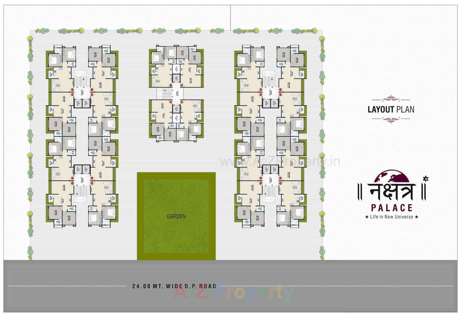 Layout of real estate project Nakshatra Palace located at Kholvad, Surat, Gujarat