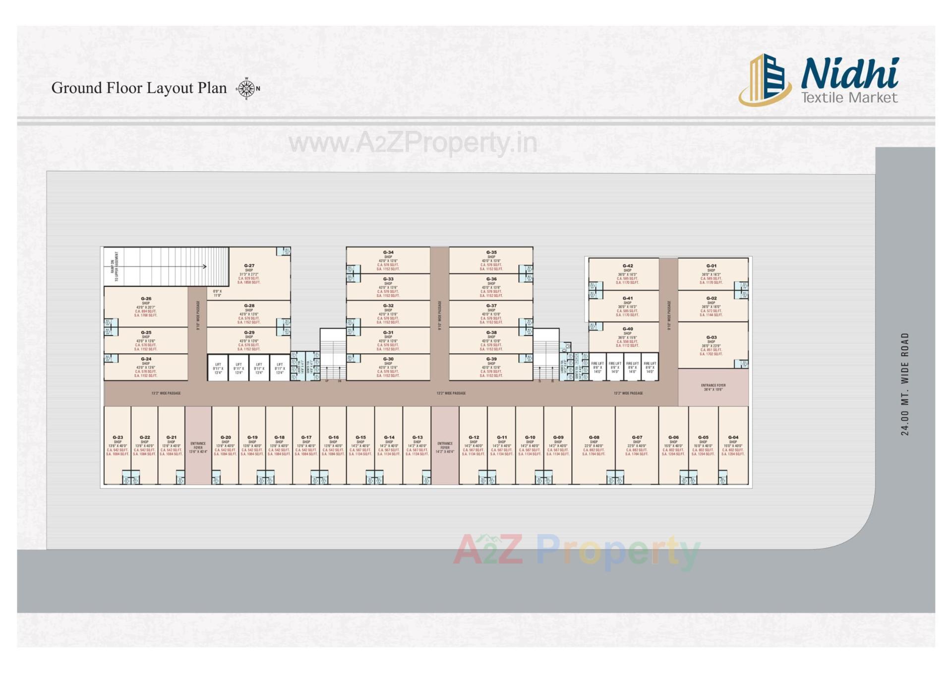 Layout of real estate project Nidhi Textile Market located at Parvat, Surat, Gujarat