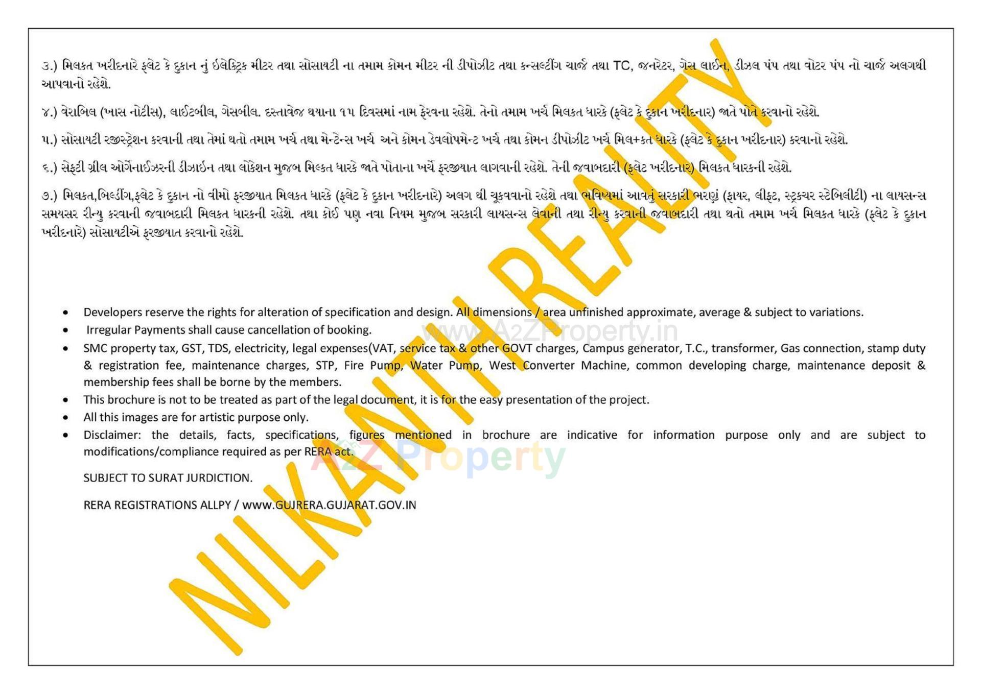  of real estate project Nilkanth Sparsh( A1 To A4, B4to B6) located at Singanpore, Surat, Gujarat