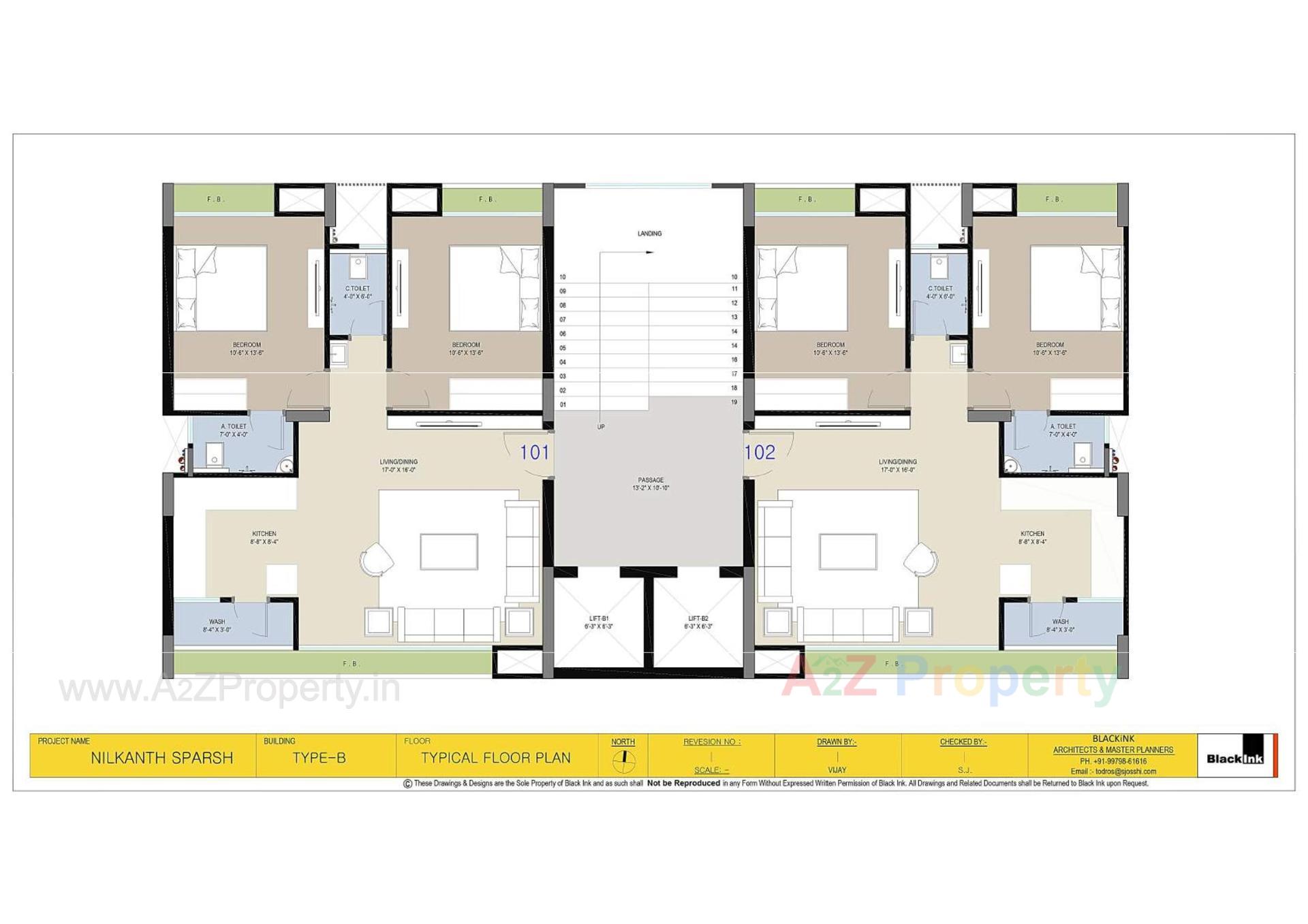 Layout of real estate project Nilkanth Sparsh( A1 To A4, B4to B6) located at Singanpore, Surat, Gujarat