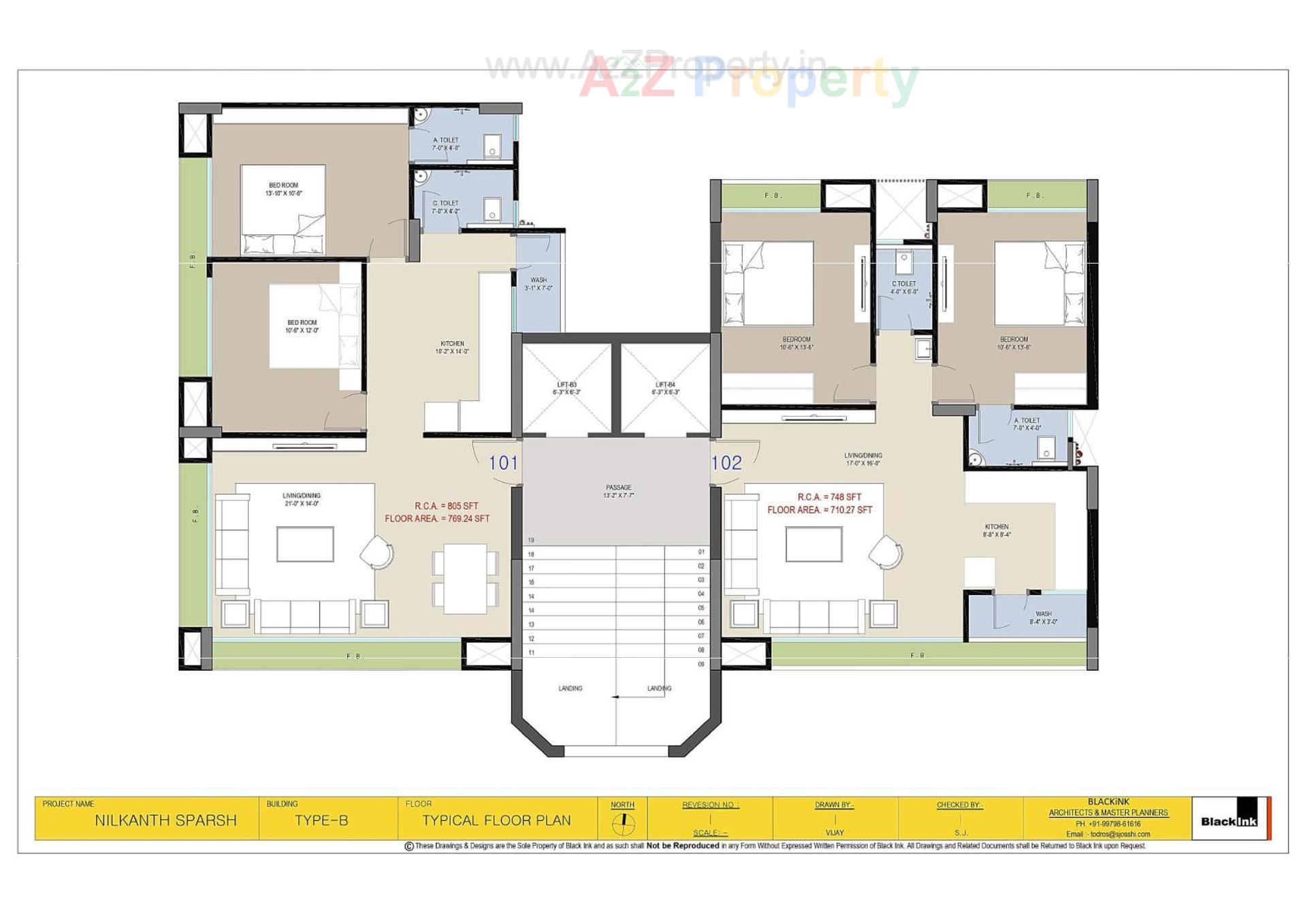 Layout of real estate project Nilkanth Sparsh( A1 To A4, B4to B6) located at Singanpore, Surat, Gujarat