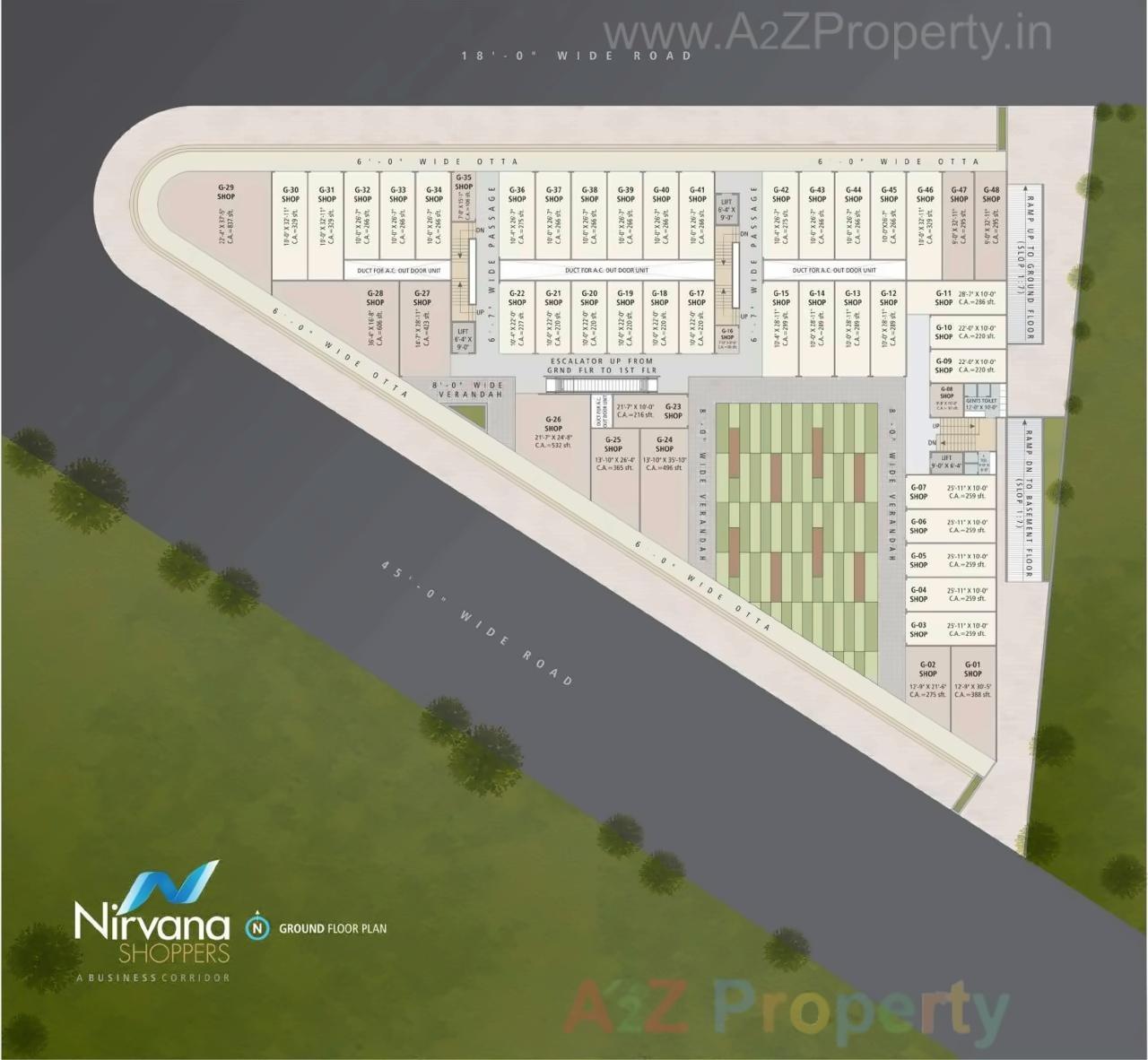 Layout of real estate project Nirvana Shoppers located at Jahangirabad, Surat, Gujarat