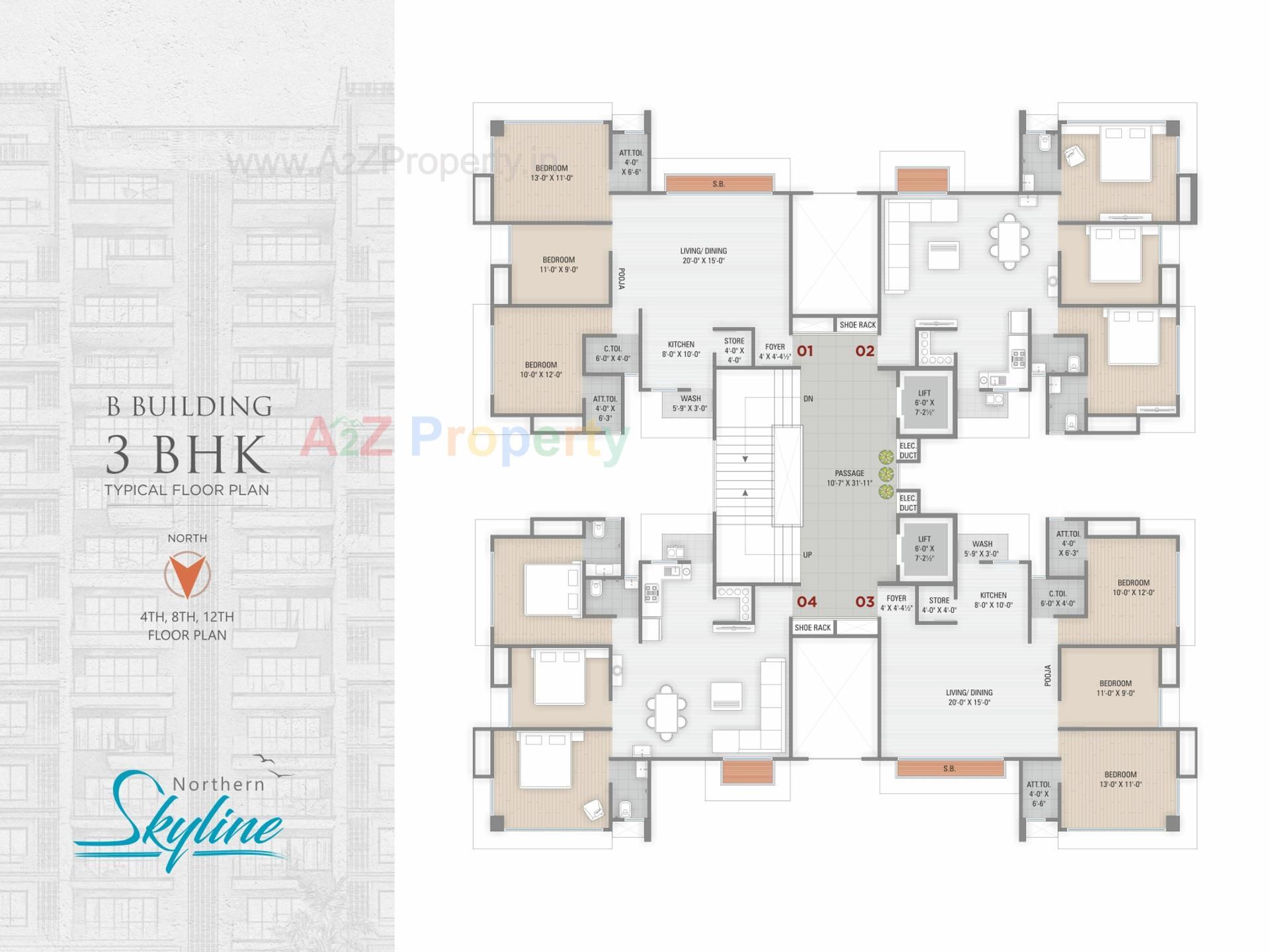 Layout of real estate project Northern Skyline located at Pal, Surat, Gujarat