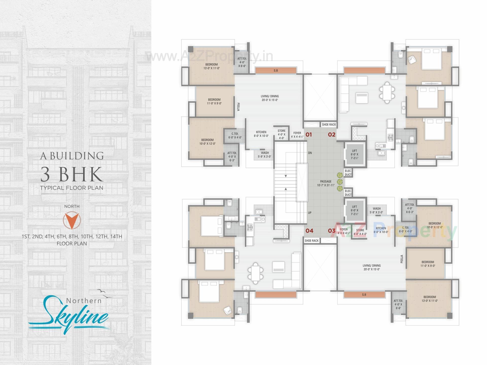 Layout of real estate project Northern Skyline located at Pal, Surat, Gujarat