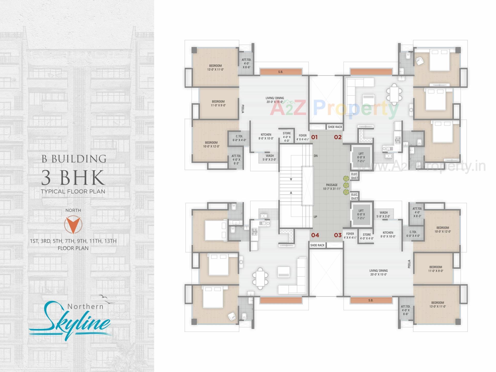 Layout of real estate project Northern Skyline located at Pal, Surat, Gujarat