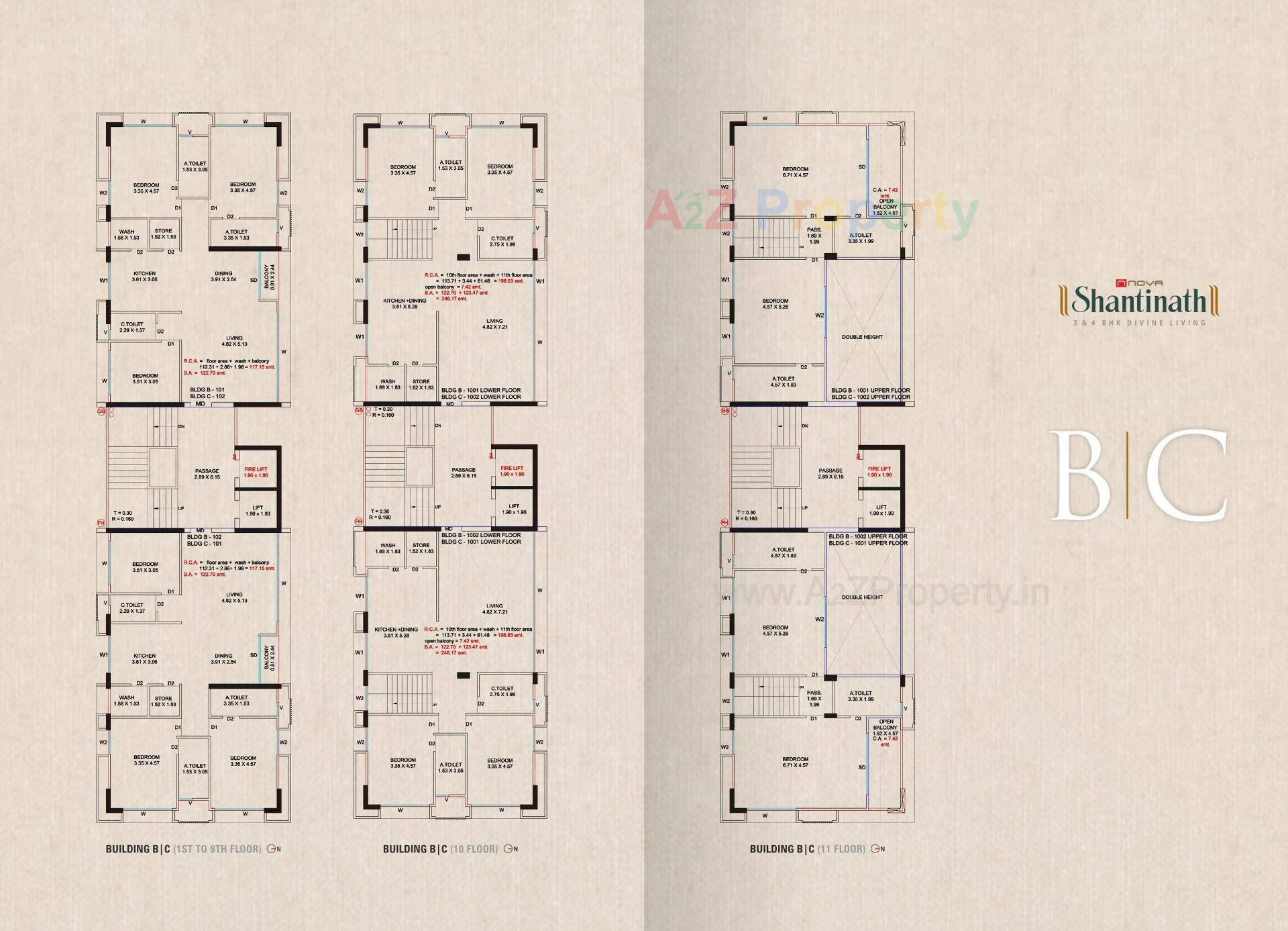 Layout of real estate project Nova Shantinath located at Vesu, Surat, Gujarat