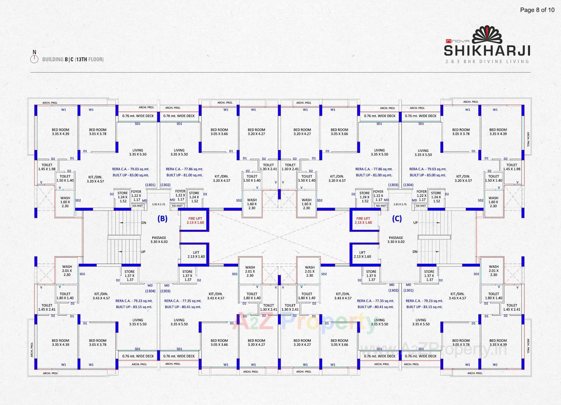 Layout of real estate project Nova Shikharji located at Vesu, Surat, Gujarat