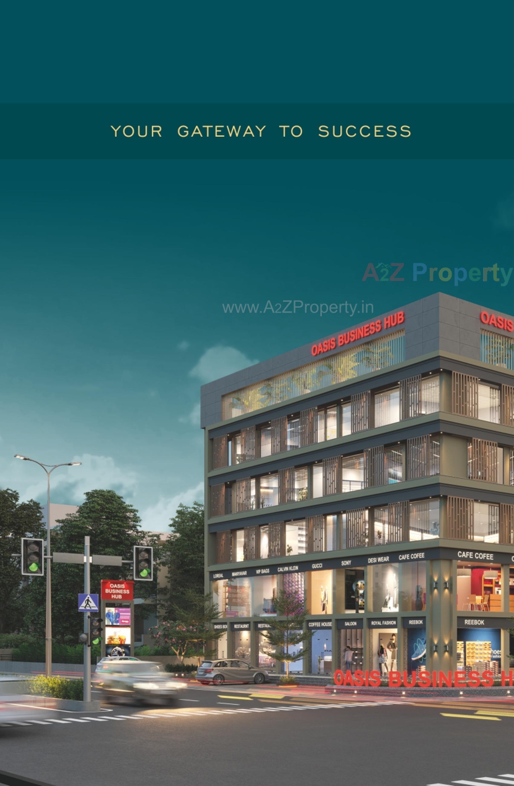 3D Elevation of real estate project Oasis Business Hub located at Bardoli, Surat, Gujarat