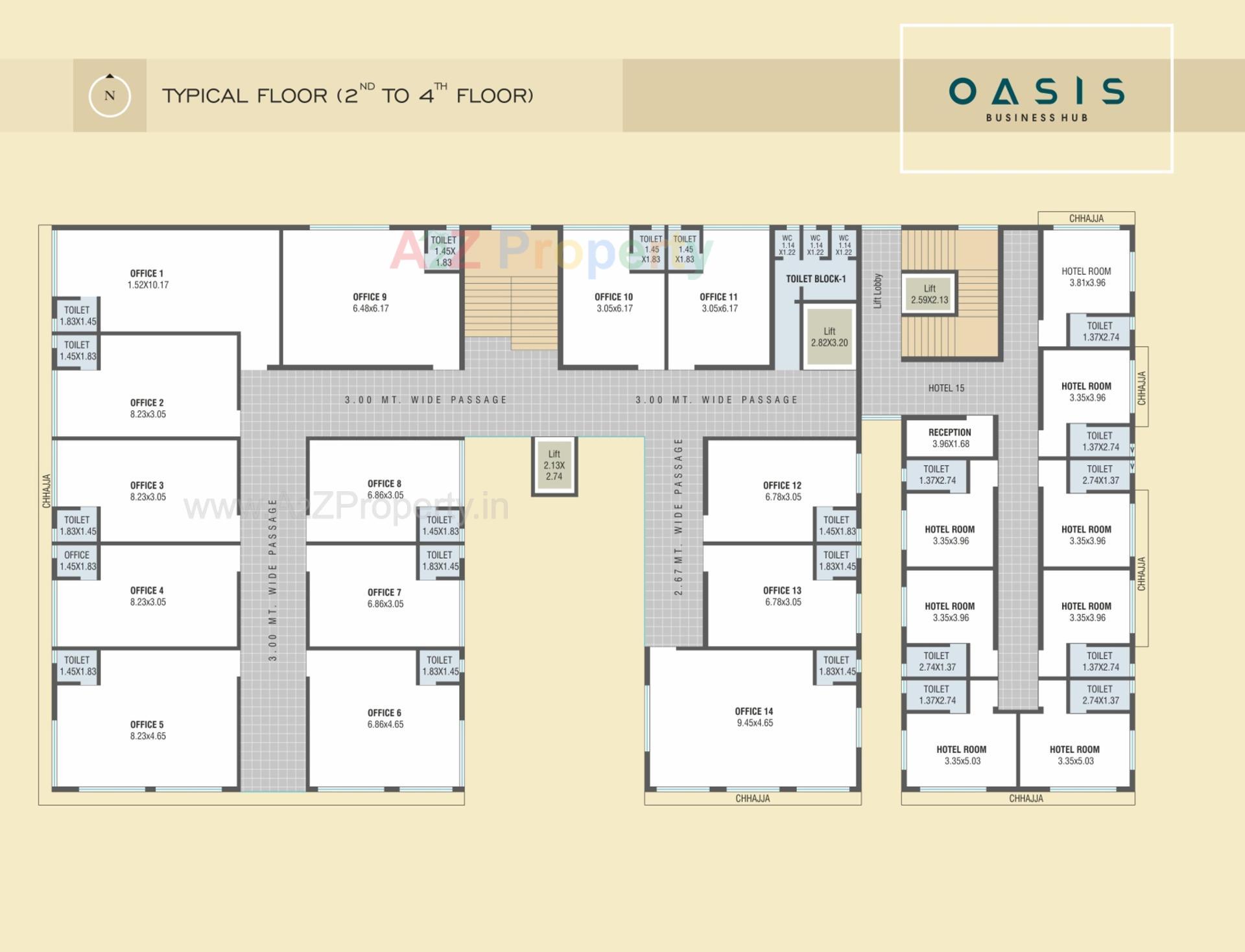 Layout of real estate project Oasis Business Hub located at Bardoli, Surat, Gujarat