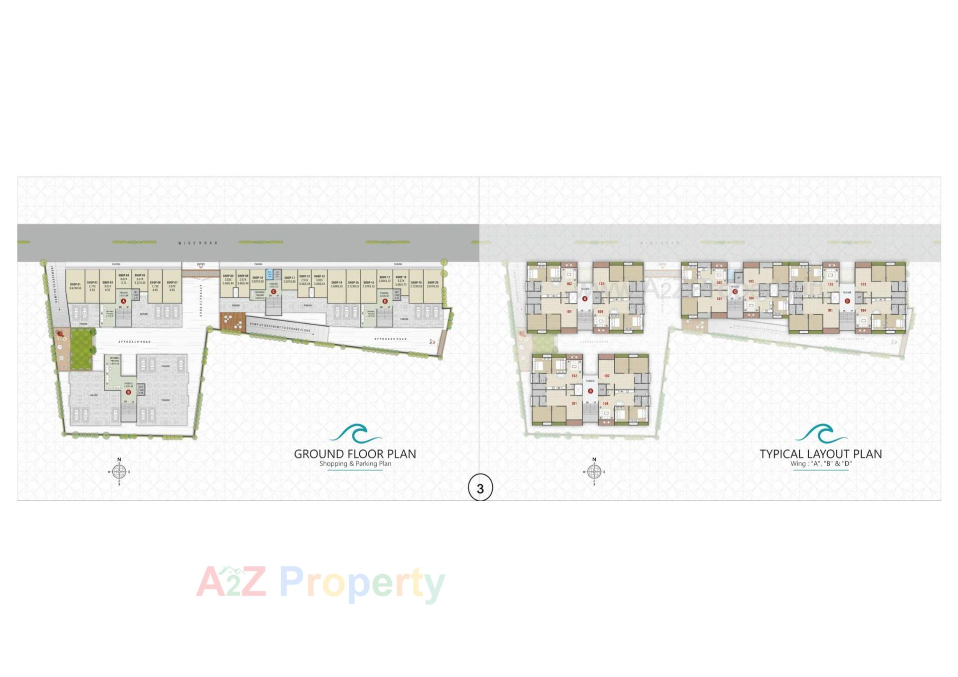 Layout of real estate project Ocean Avenue located at Ichchhapore, Surat, Gujarat