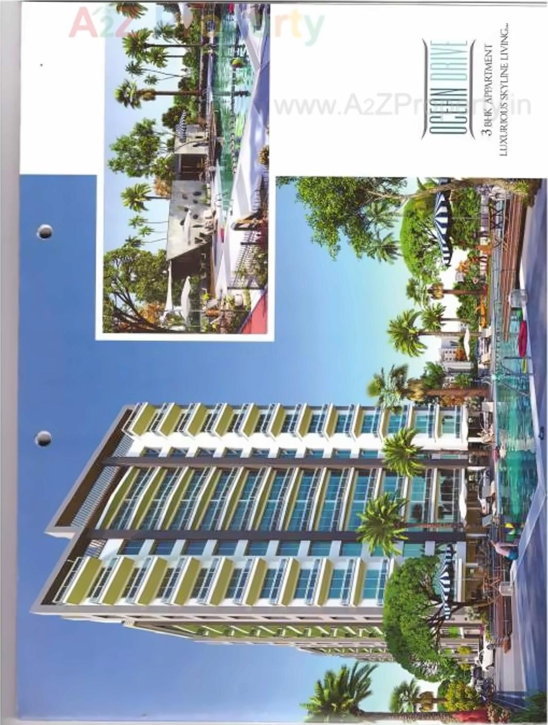 3D Elevation of real estate project Ocean Drive ( Tower B   C ) located at Sultanabad, Surat, Gujarat