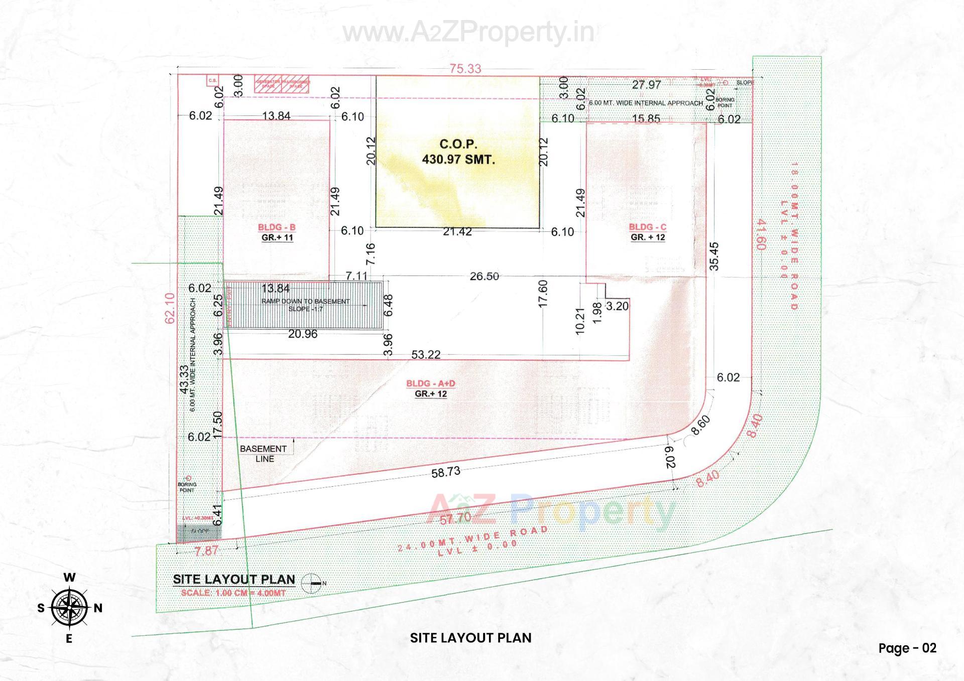 Layout of real estate project Ofira Parshwanath located at Parvat - Magob, Surat, Gujarat