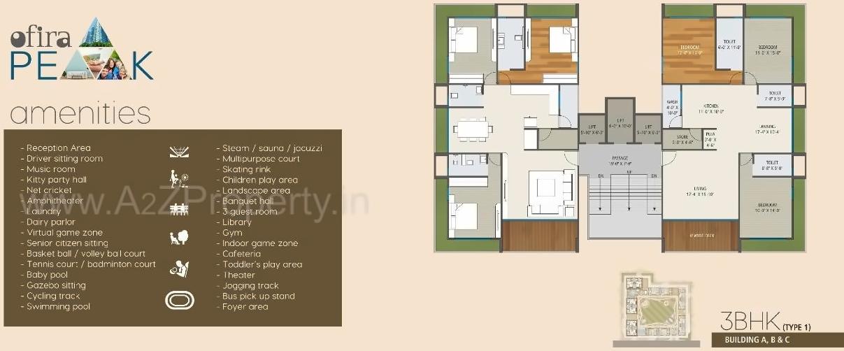 Layout of real estate project Ofira Peak located at Vesu, Surat, Gujarat
