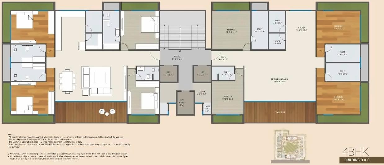 Layout of real estate project Ofira Peak located at Vesu, Surat, Gujarat