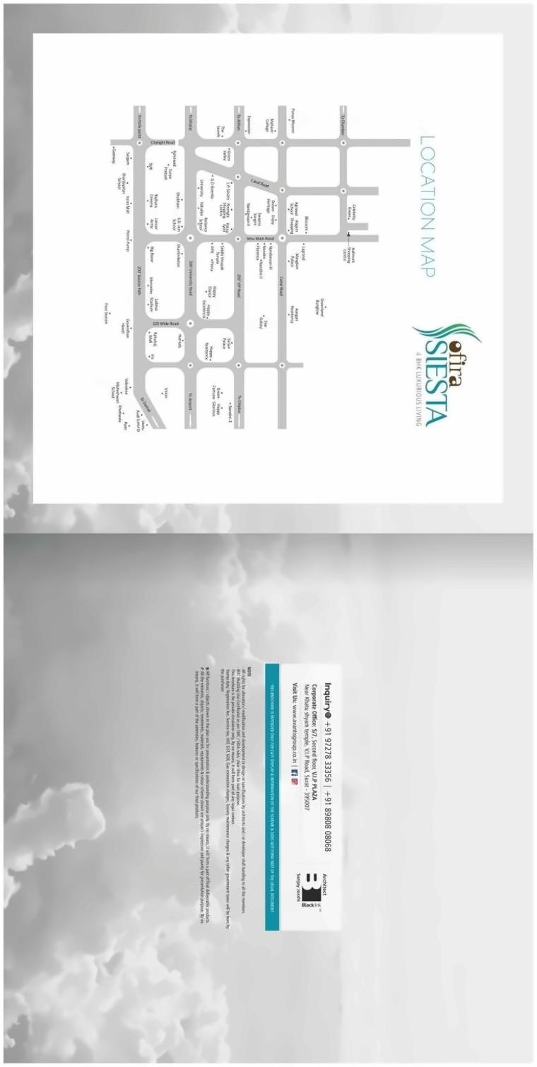 Layout of real estate project Ofira Siesta located at Vesu, Surat, Gujarat