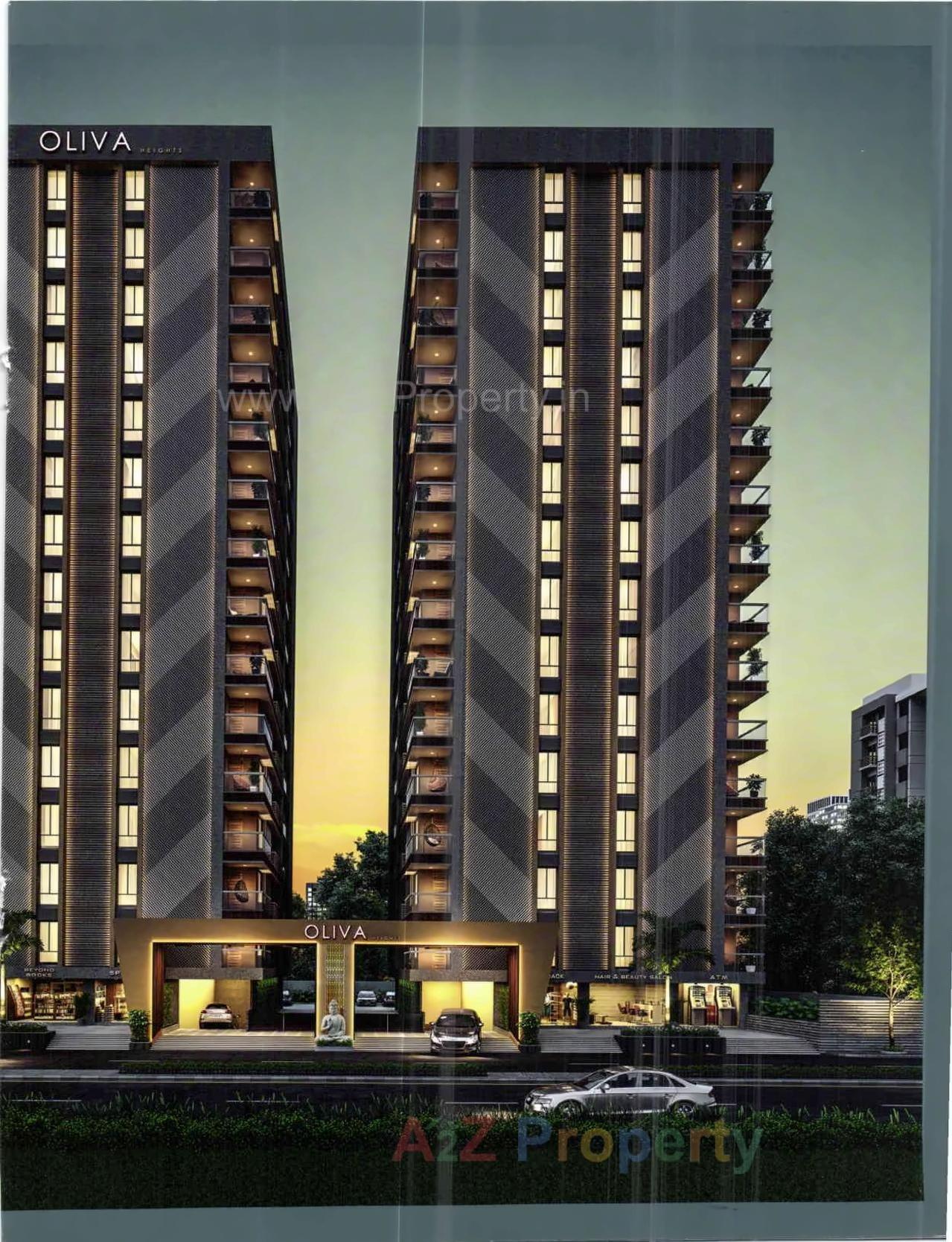 3D Elevation of real estate project Oliva Heights located at Bhimrad, Surat, Gujarat