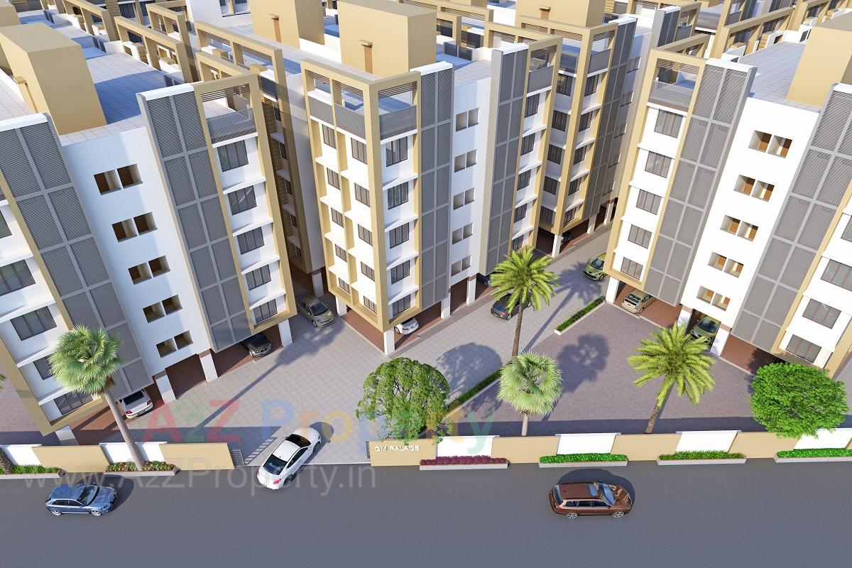 3D Elevation of real estate project Om Palace located at Navagam, Surat, Gujarat