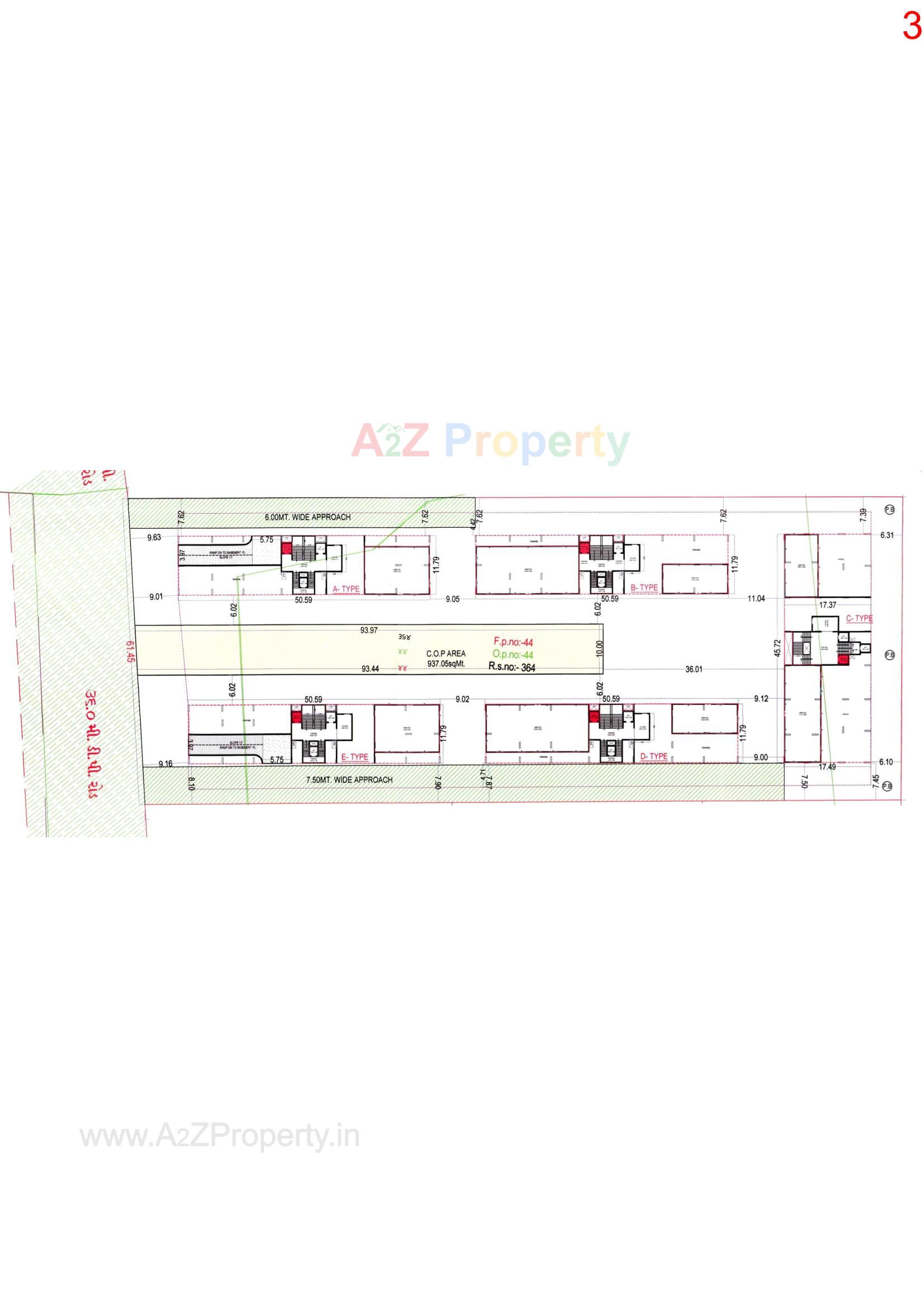 Layout of real estate project Om Shashwat located at Vesu, Surat, Gujarat