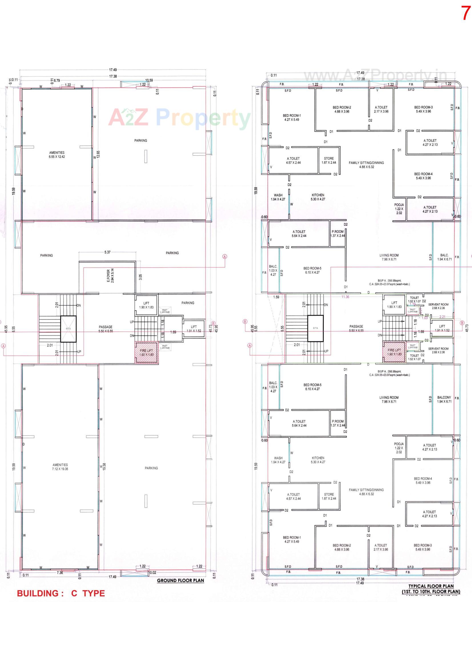 Layout of real estate project Om Shashwat located at Vesu, Surat, Gujarat