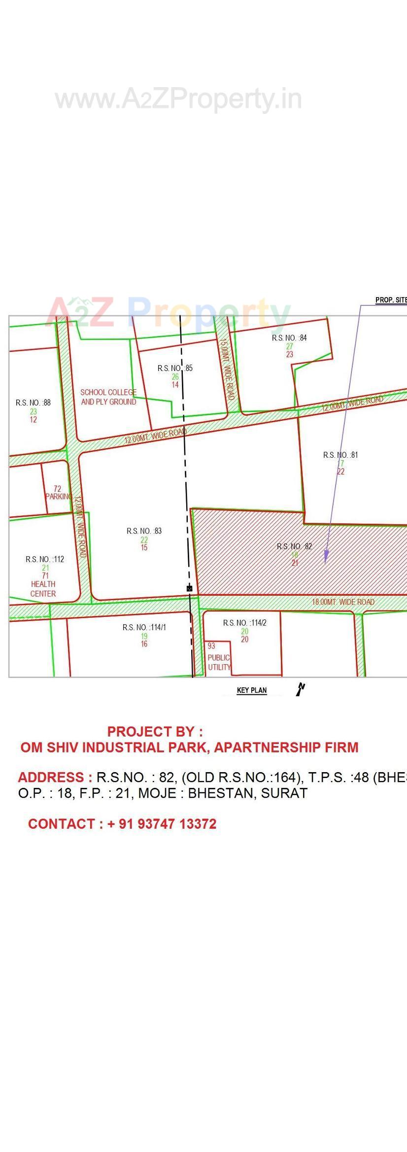 Layout of real estate project Om Shiv Industrial Park located at Bhestan, Surat, Gujarat