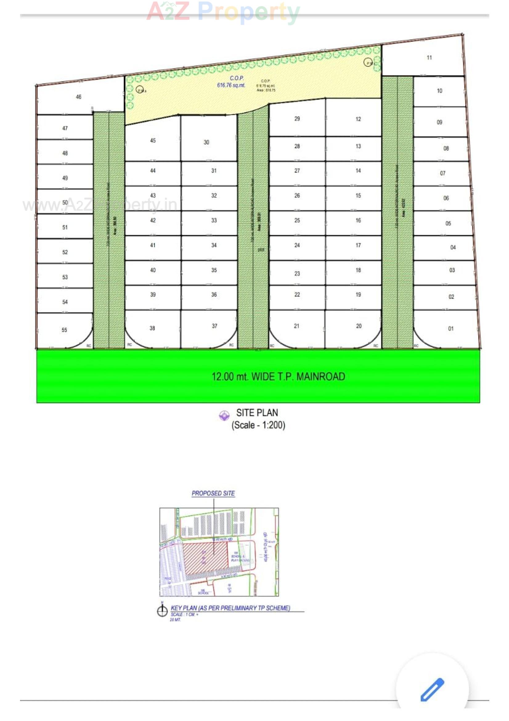 Layout of real estate project Om Villa located at Jahangirabad, Surat, Gujarat