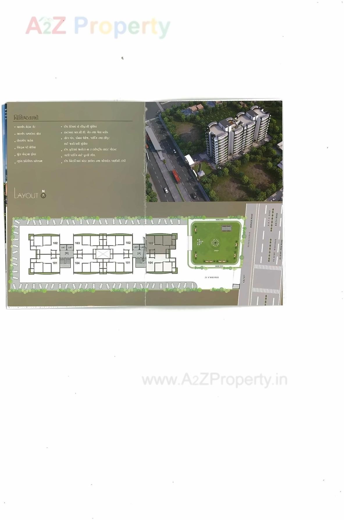 Layout of real estate project Omakar Heights located at Puna, Surat, Gujarat