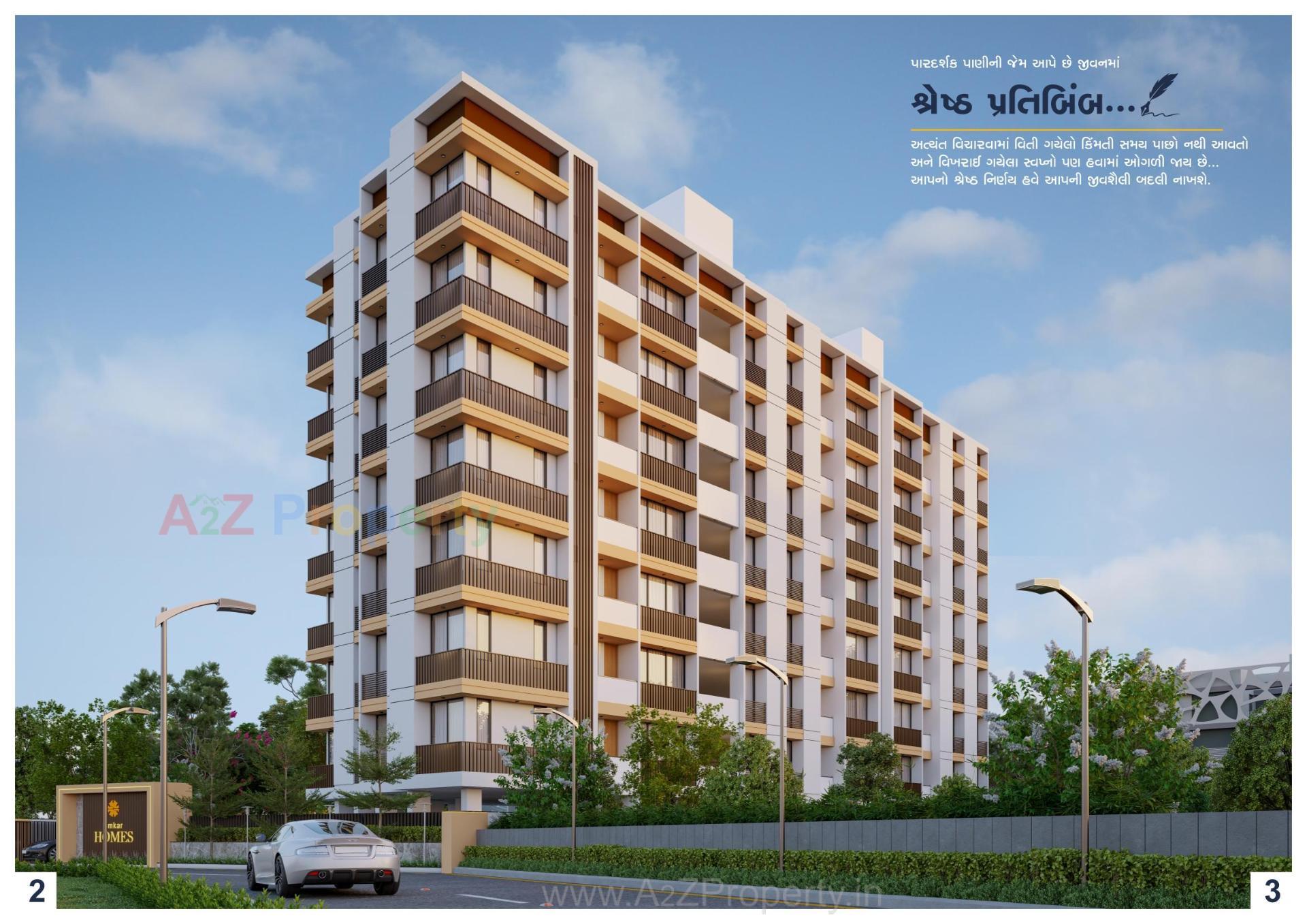 3D Elevation of real estate project Omkar Homes located at Mota Varachha, Surat, Gujarat