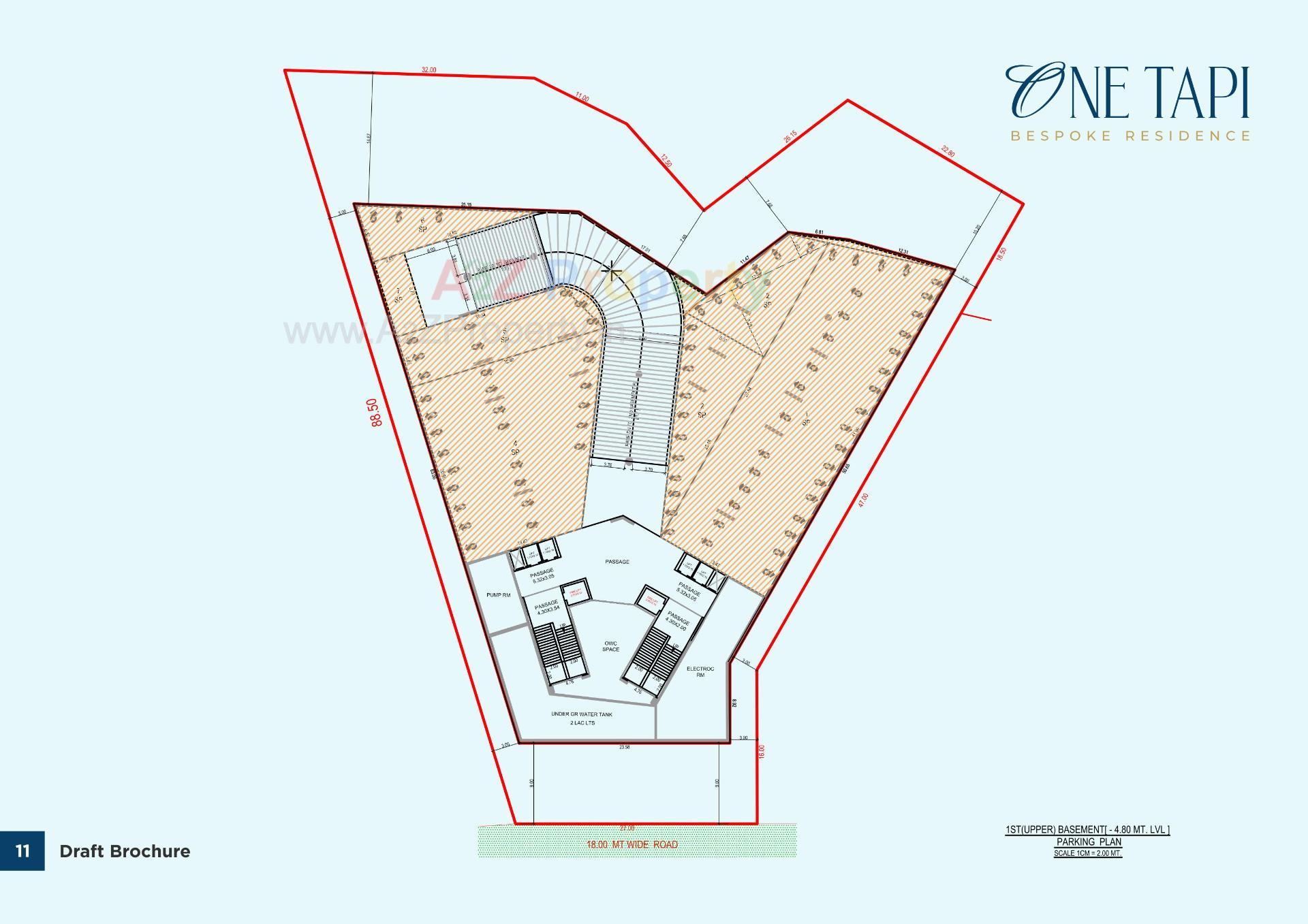 Layout of real estate project One Tapi located at Piplod, Surat, Gujarat
