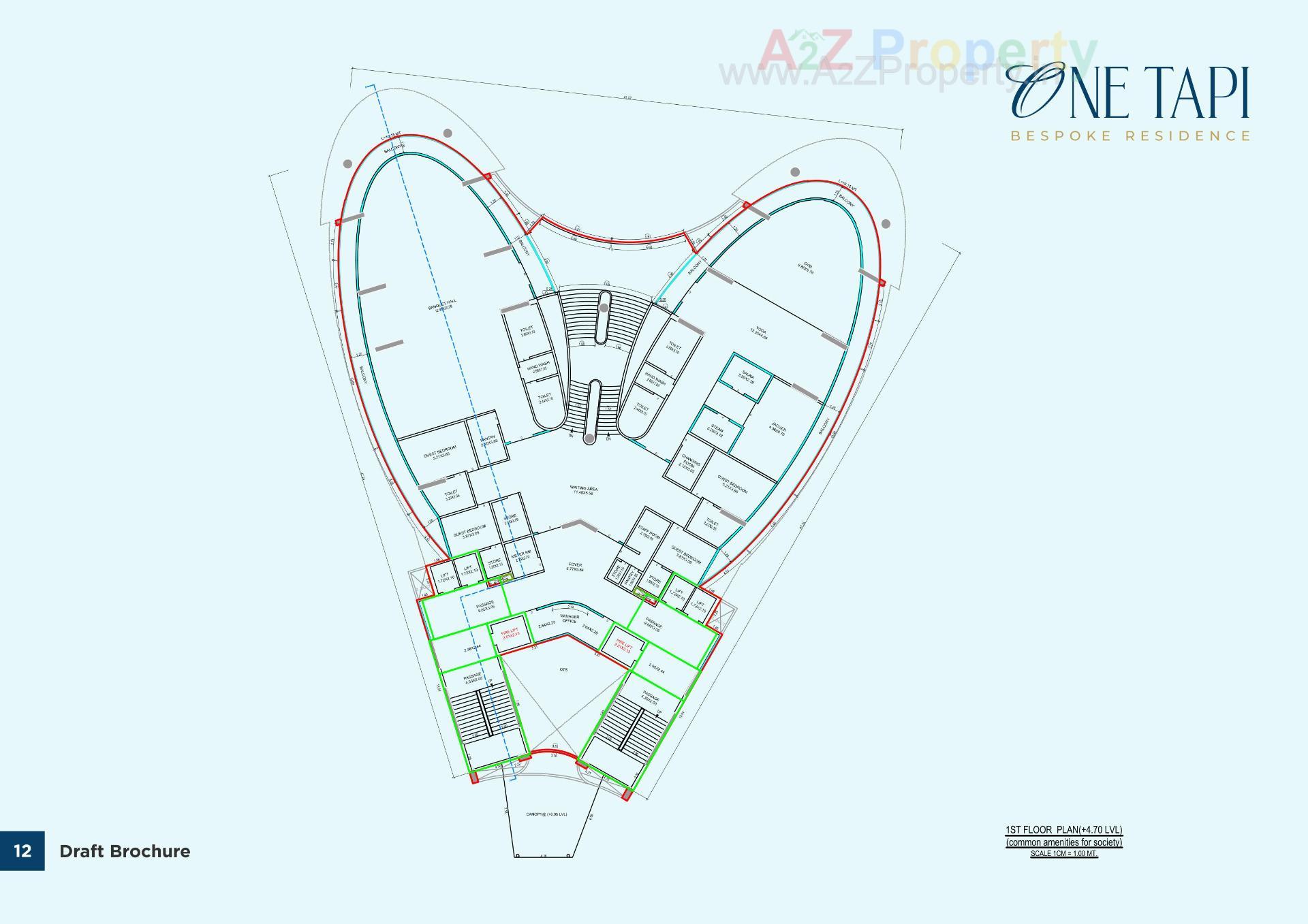  of real estate project One Tapi located at Piplod, Surat, Gujarat