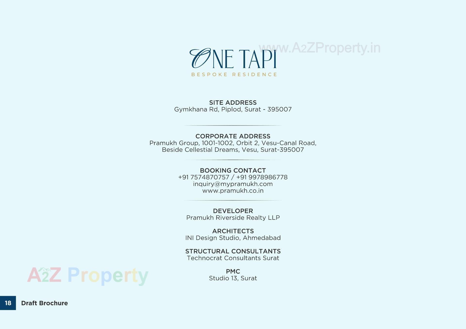  of real estate project One Tapi located at Piplod, Surat, Gujarat