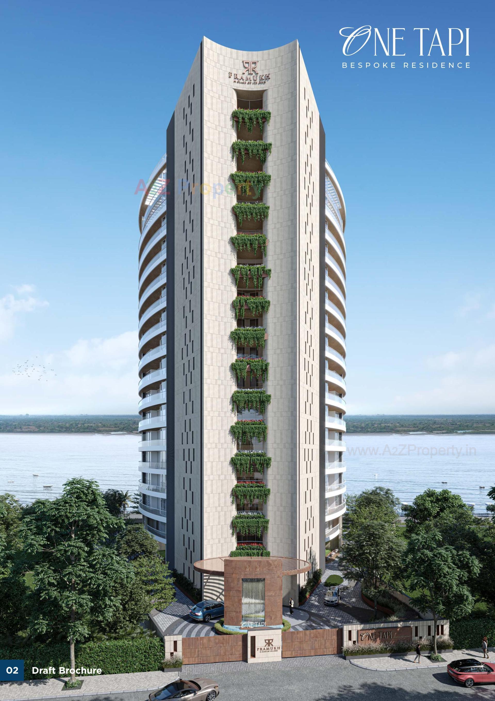 3D Elevation of real estate project One Tapi located at Piplod, Surat, Gujarat