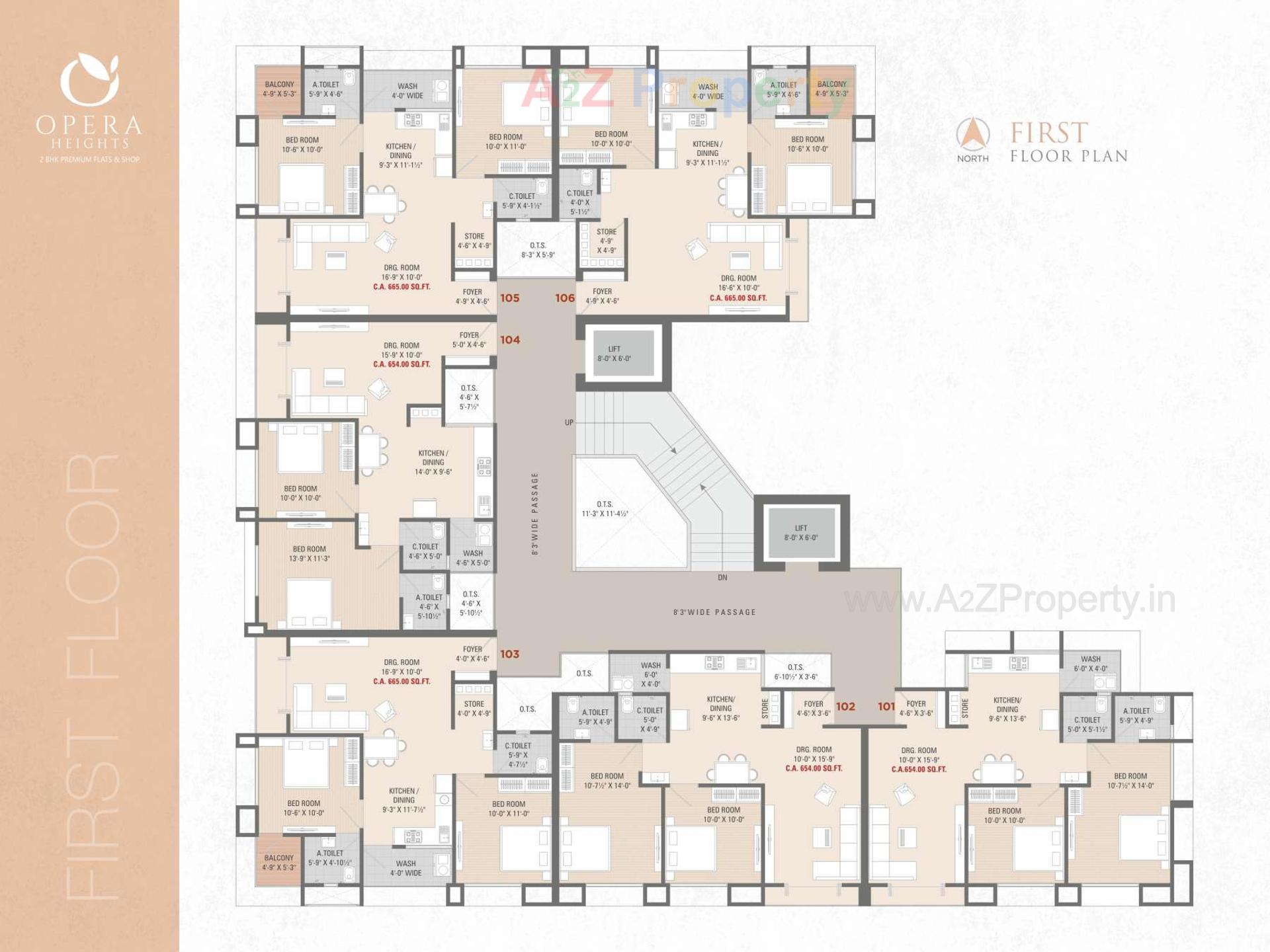 Layout of real estate project Opera Heights located at Pal, Surat, Gujarat