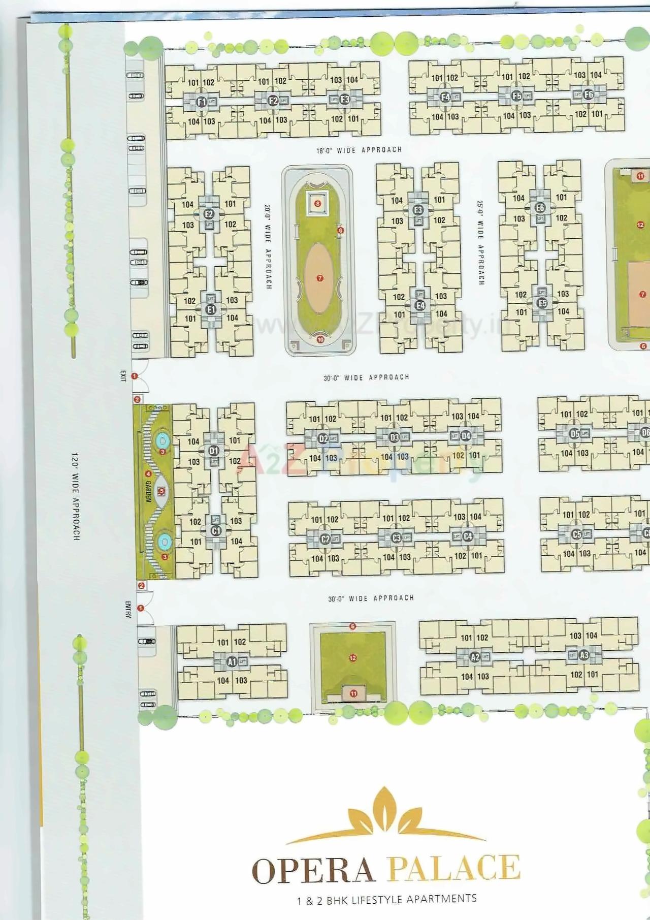 Layout of real estate project Opera Palace located at Kholvad, Surat, Gujarat