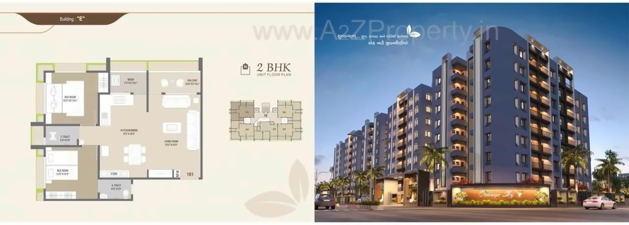 Layout of real estate project Orange Sky located at Kholvad, Surat, Gujarat