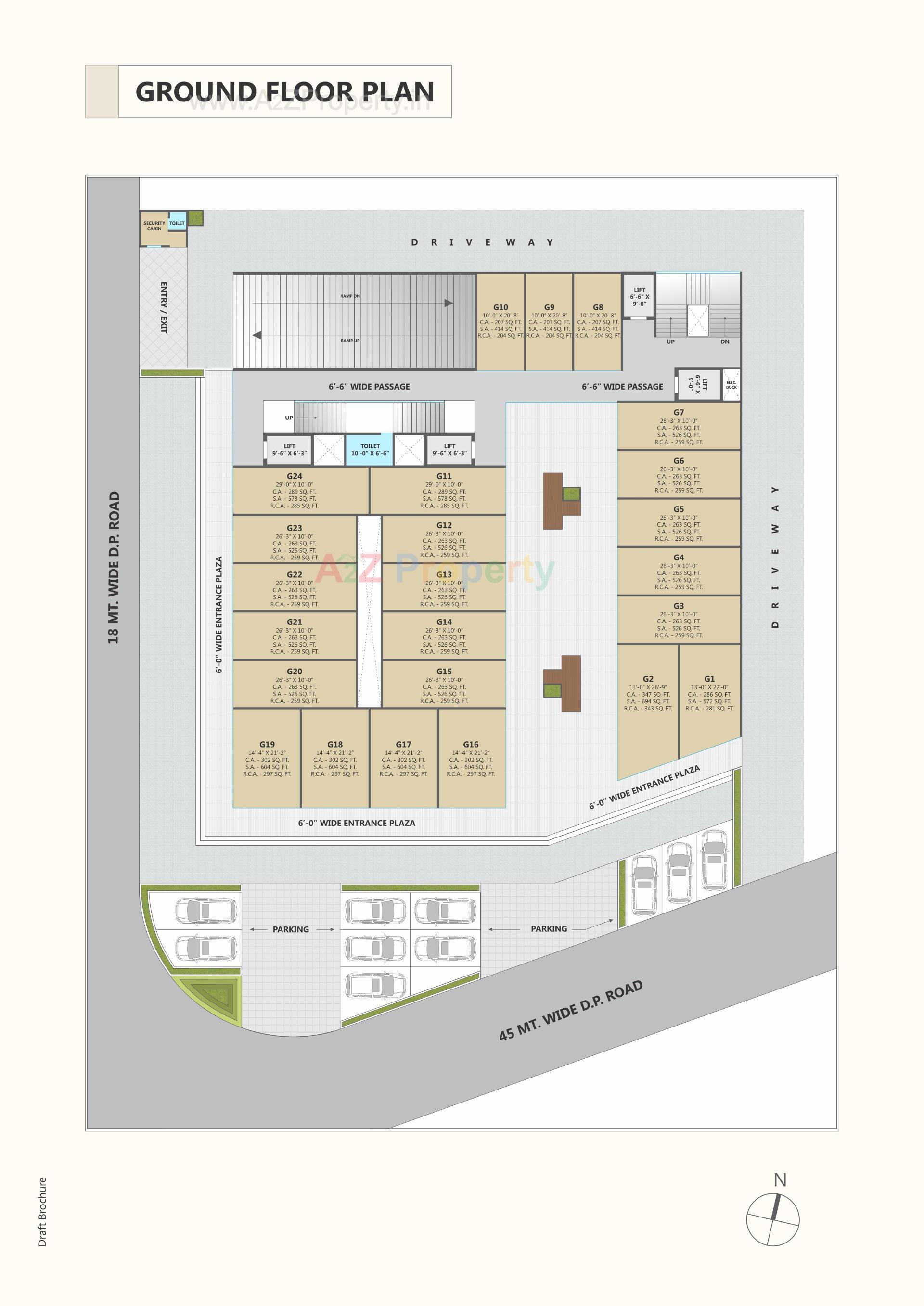Layout of real estate project Orbit Plaza located at Devadh, Surat, Gujarat