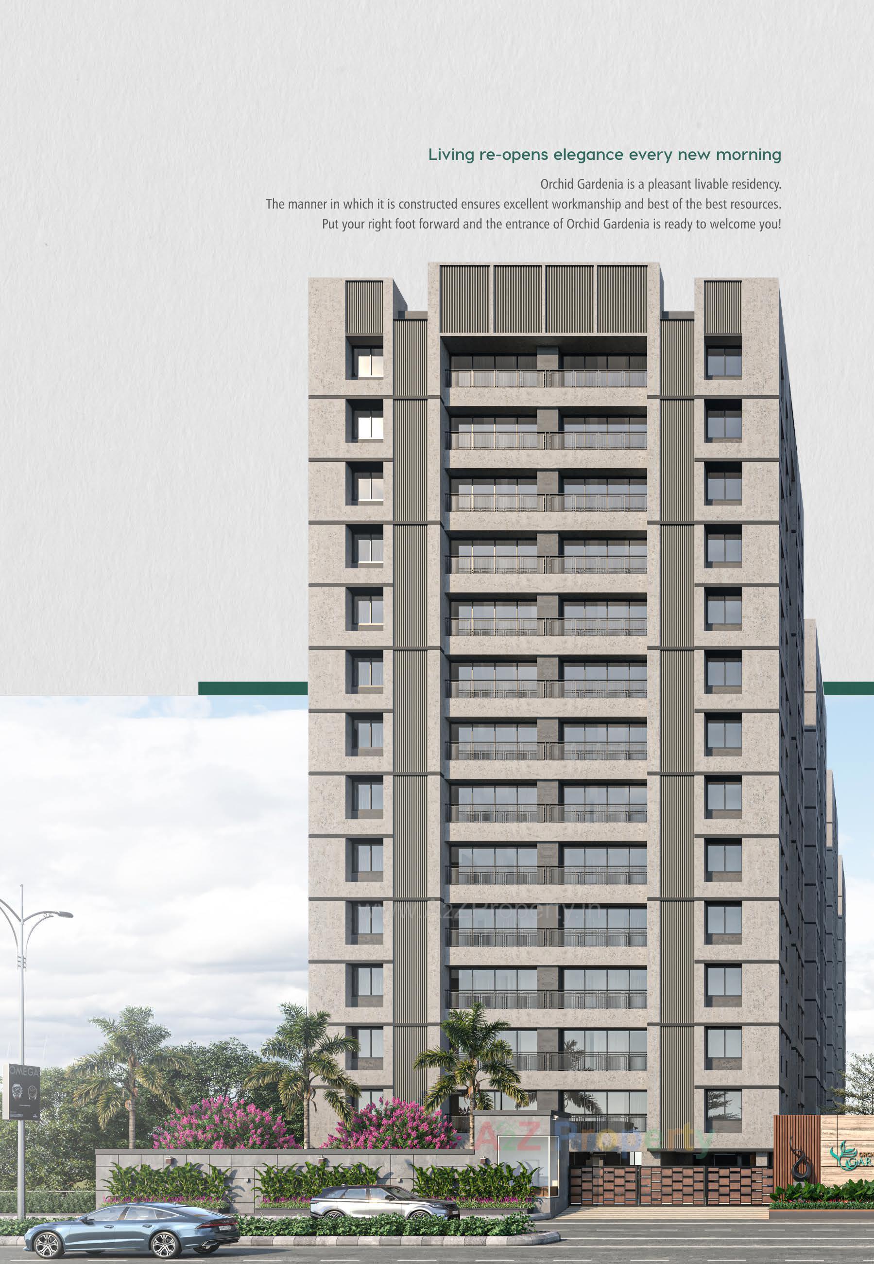 3D Elevation of real estate project Orchid Gardenia located at Palanpor, Surat, Gujarat