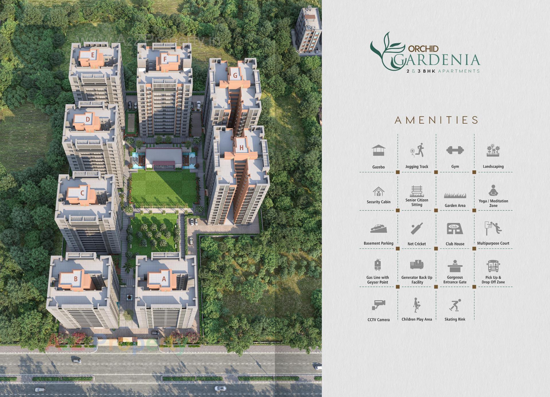 3D Elevation of real estate project Orchid Gardenia located at Palanpor, Surat, Gujarat