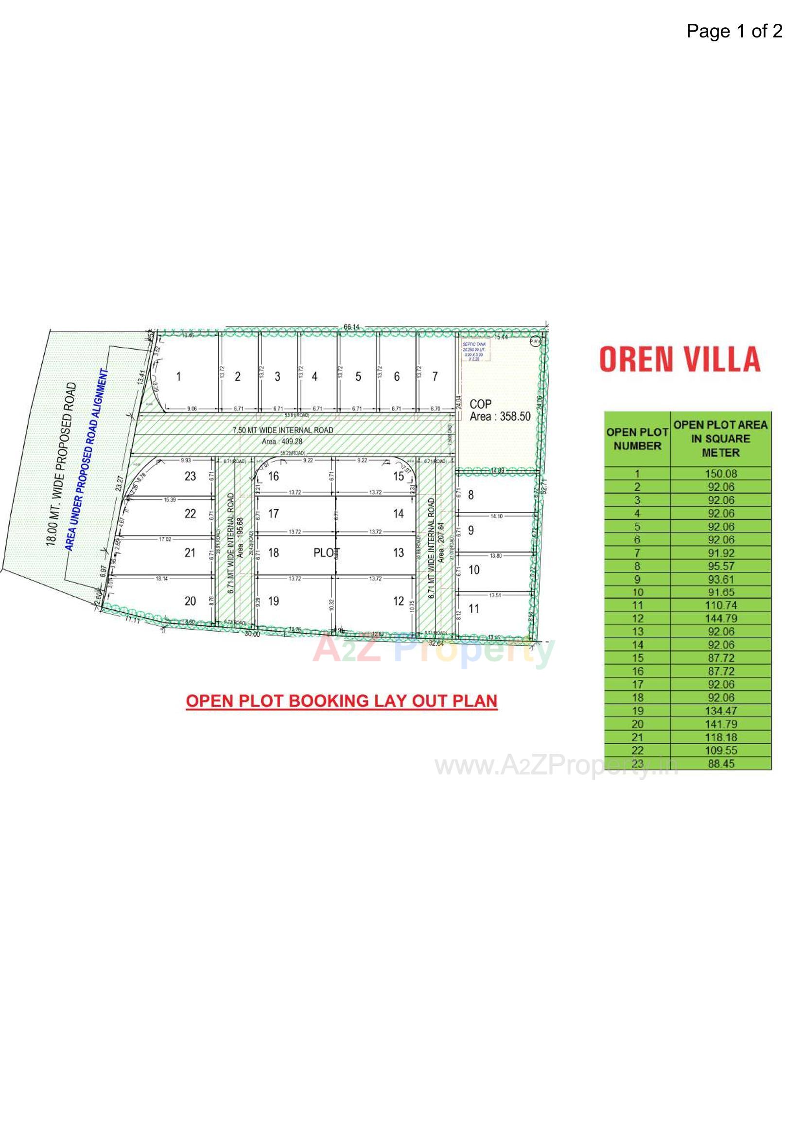 Layout of real estate project Oren Villa located at Mo, Surat, Gujarat