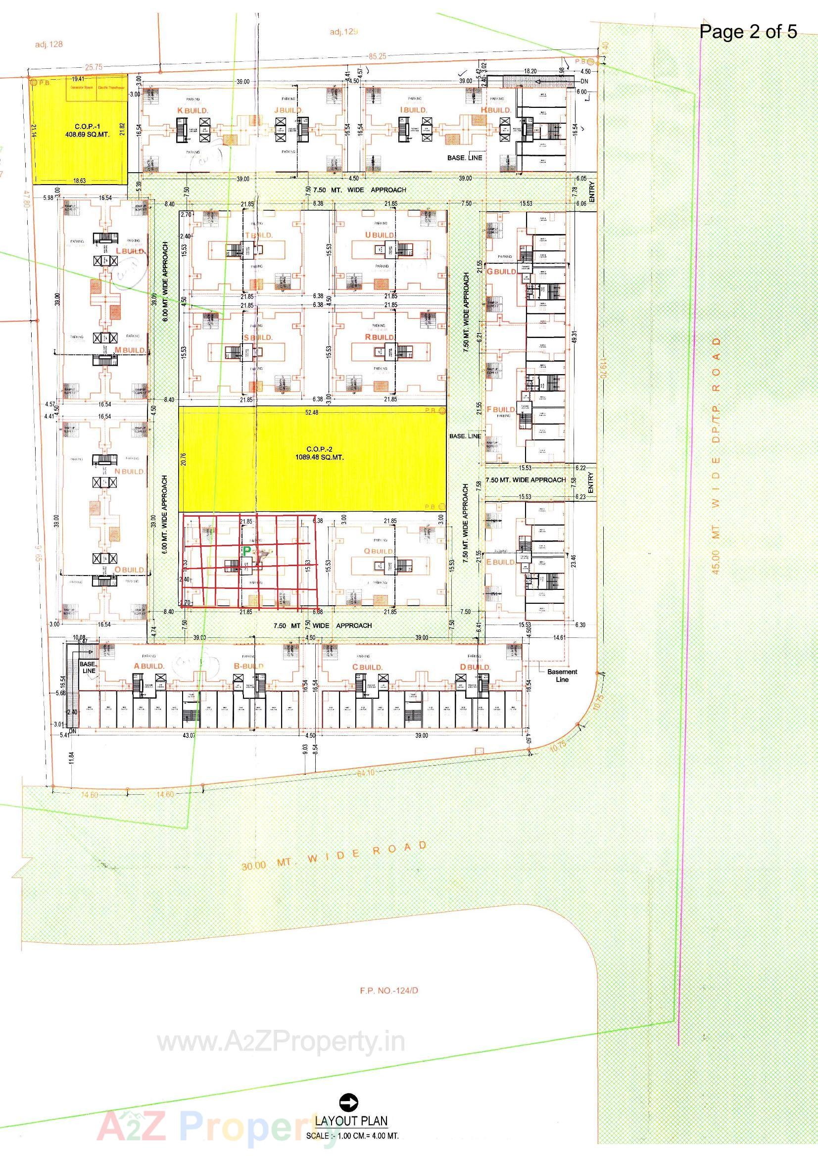 Layout of real estate project P  Green Valley (manglam Park) located at Dindoli, Surat, Gujarat