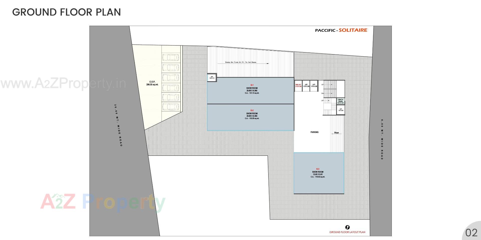 Layout of real estate project Paccific Solitaire located at Adajan, Surat, Gujarat