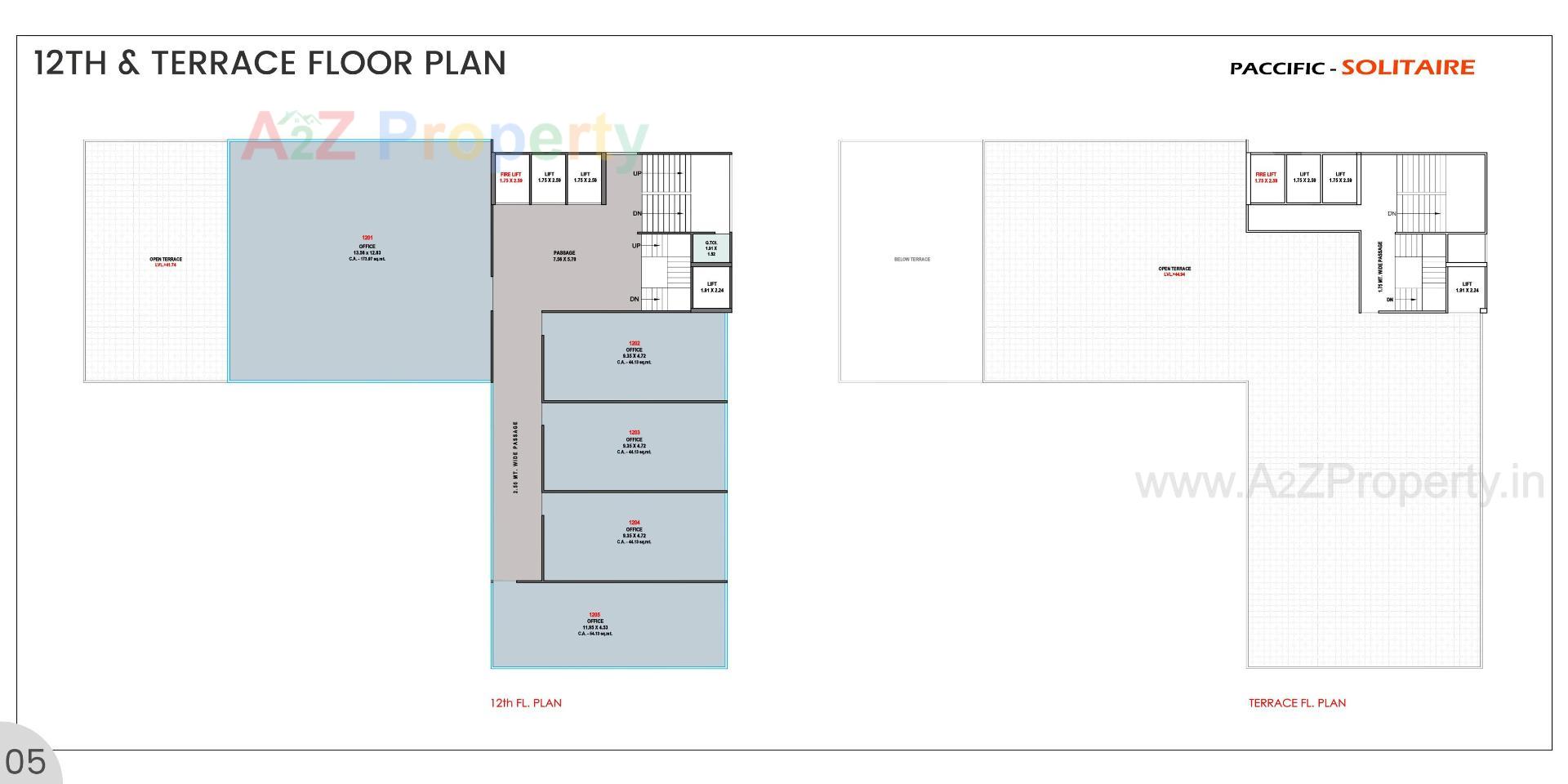 Layout of real estate project Paccific Solitaire located at Adajan, Surat, Gujarat