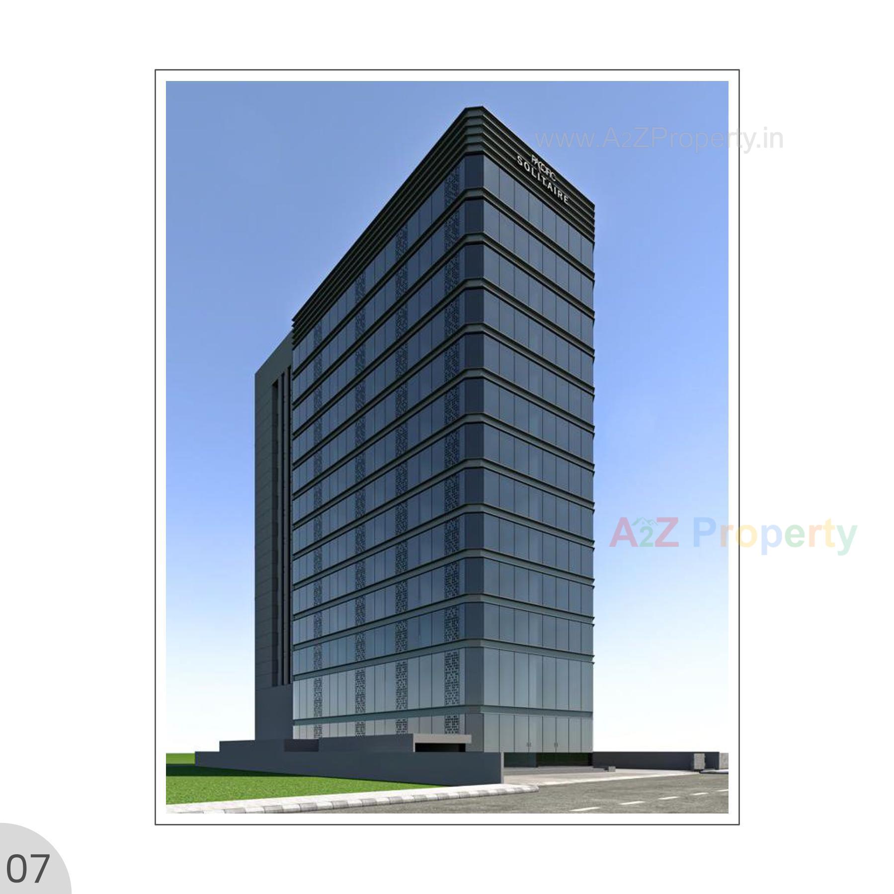 3D Elevation of real estate project Paccific Solitaire located at Adajan, Surat, Gujarat