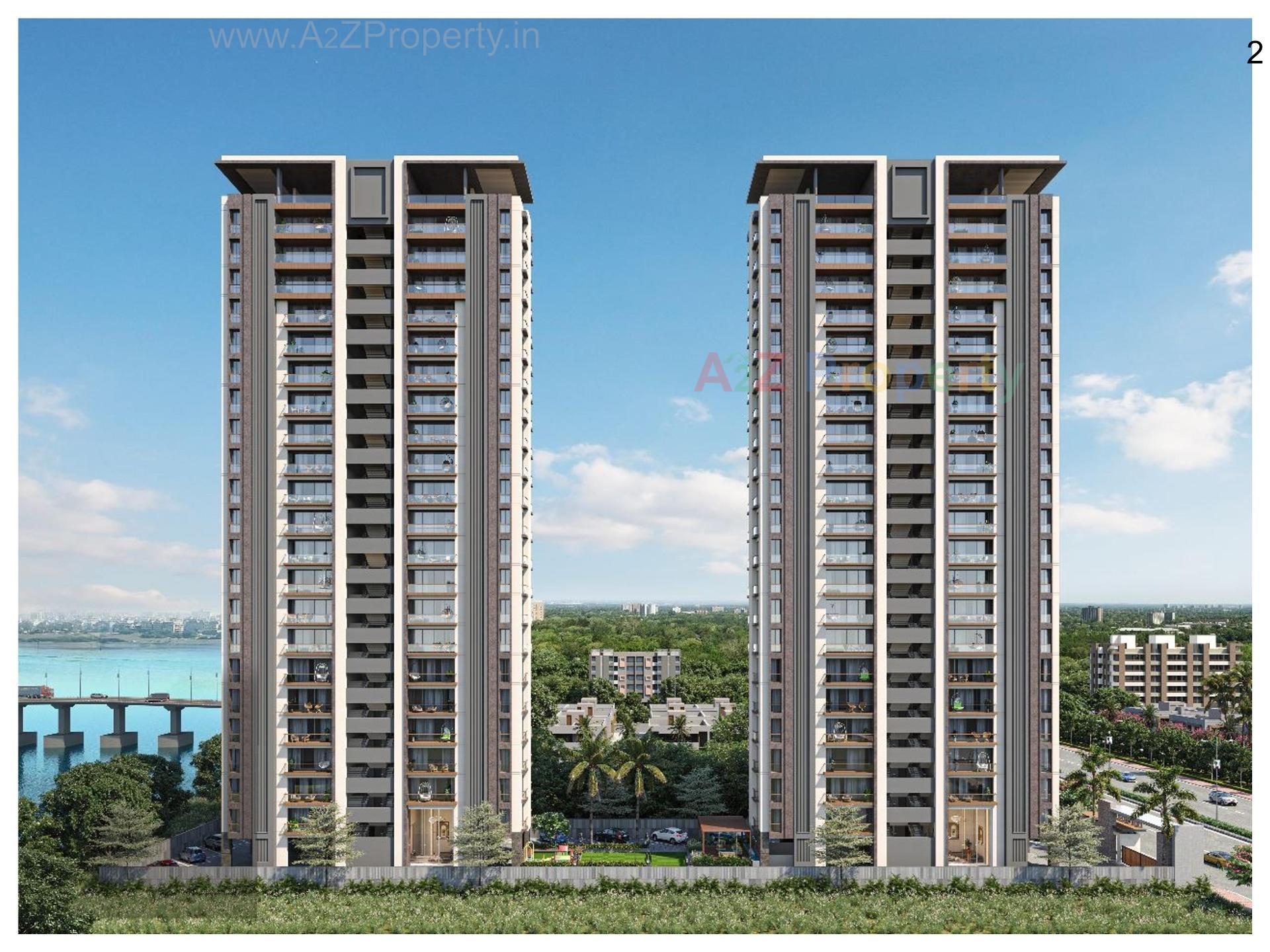 3D Elevation of real estate project Palm Rivera Heights Divine located at Singanpore, Surat, Gujarat
