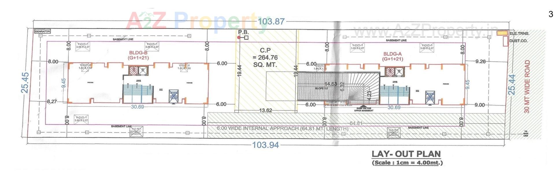 Layout of real estate project Palm Rivera Heights Divine located at Singanpore, Surat, Gujarat