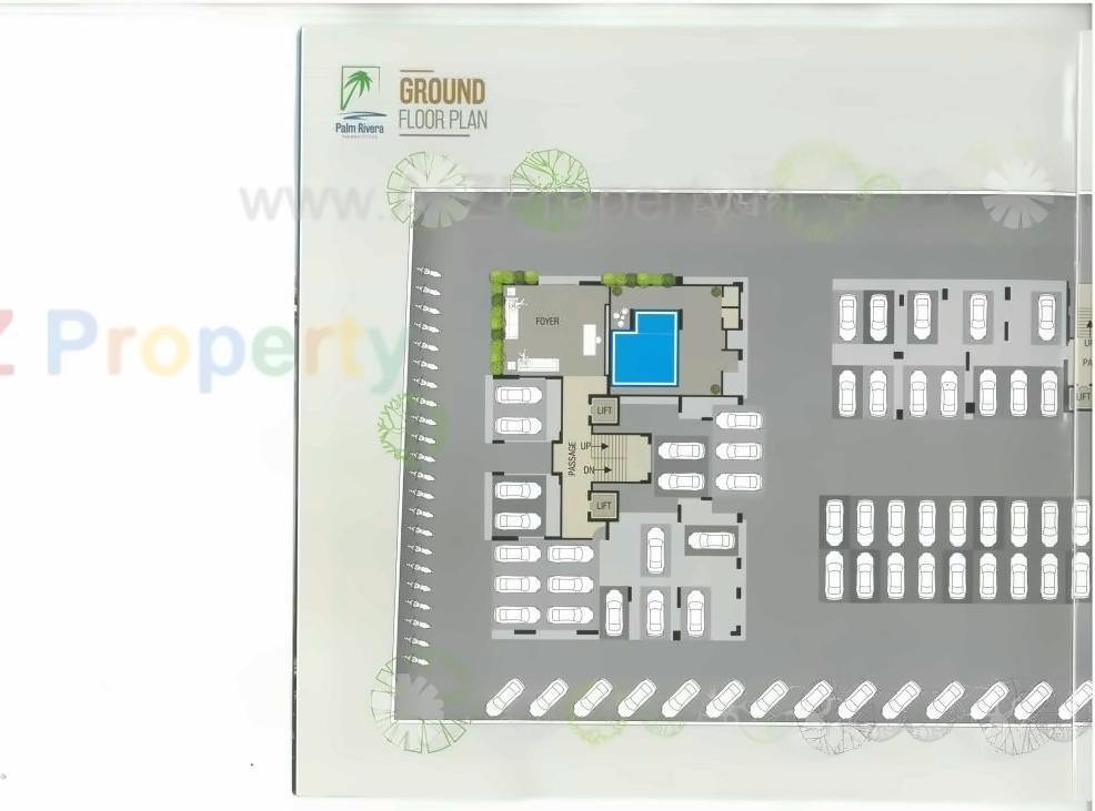 Layout of real estate project Palm Rivera located at Singanpore, Surat, Gujarat
