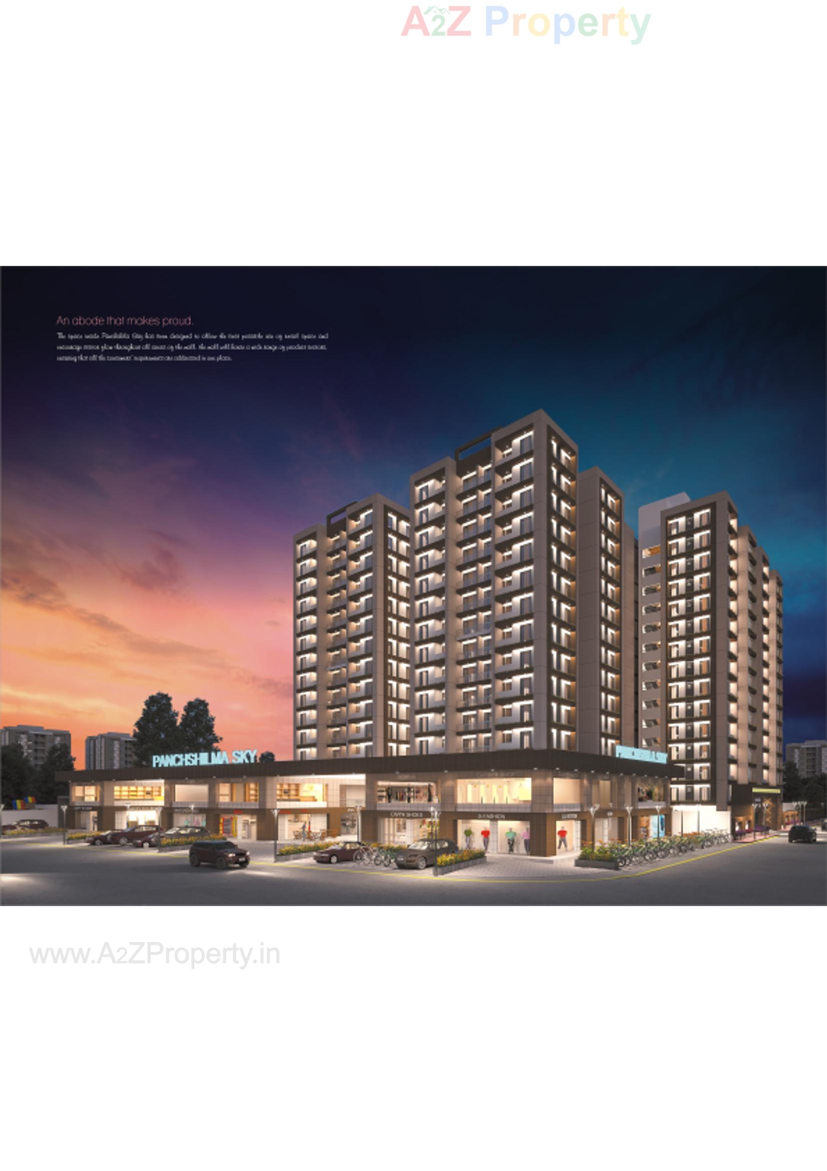 3D Elevation of real estate project Panchshila Sky located at Variav, Surat, Gujarat