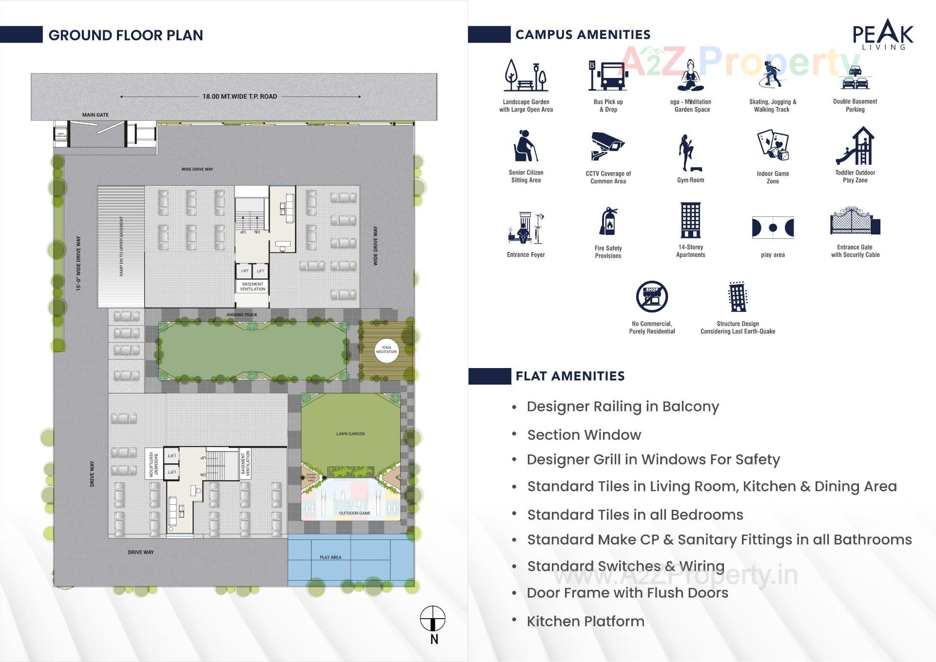 Layout of real estate project Peak Living located at Bhimrad, Surat, Gujarat