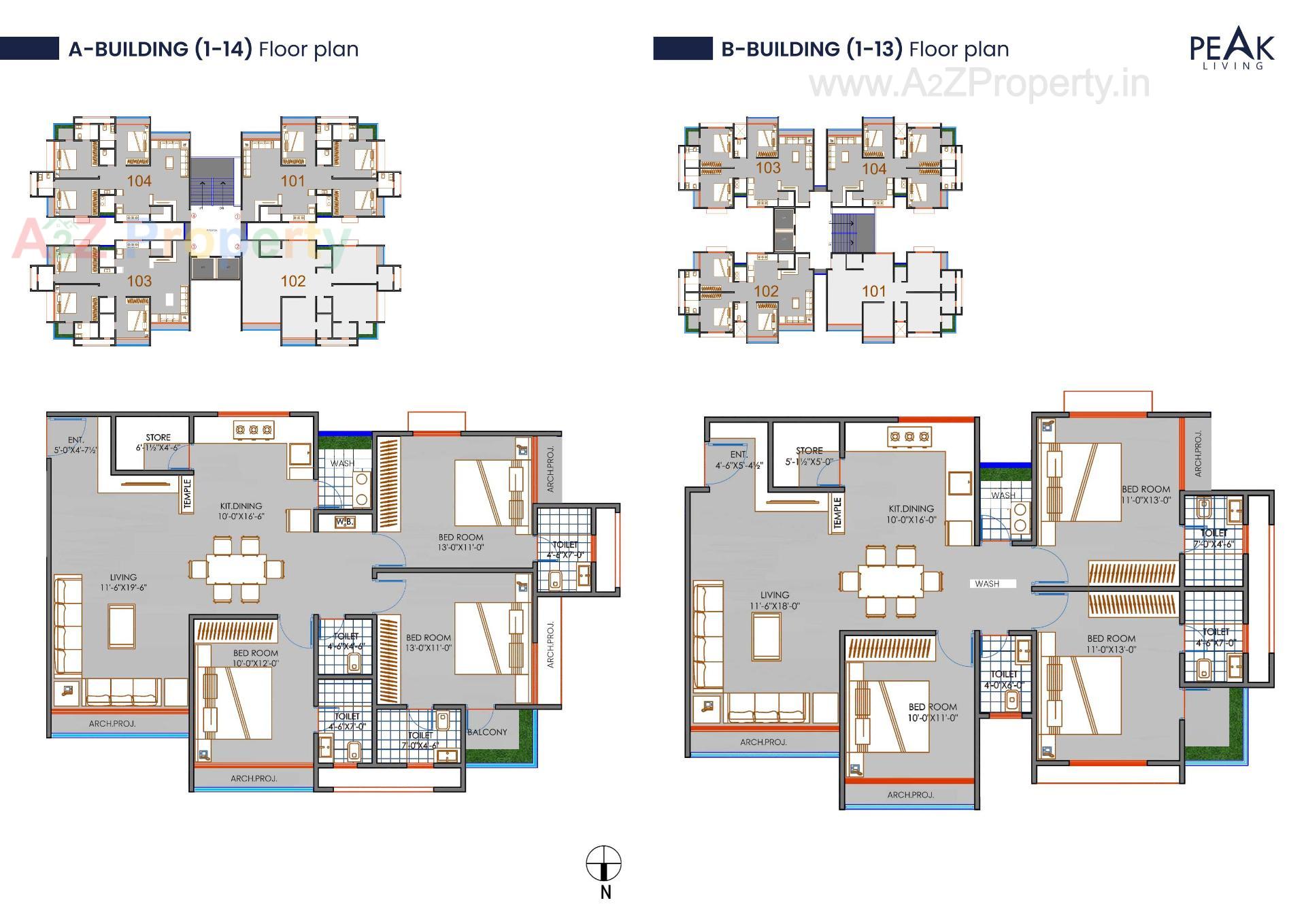Layout of real estate project Peak Living located at Bhimrad, Surat, Gujarat
